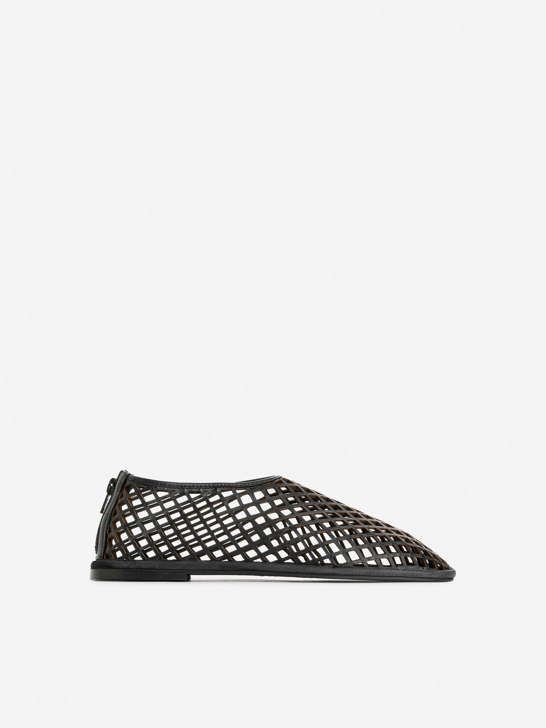Chaussures ajourées plates en cuir-#272628-12074