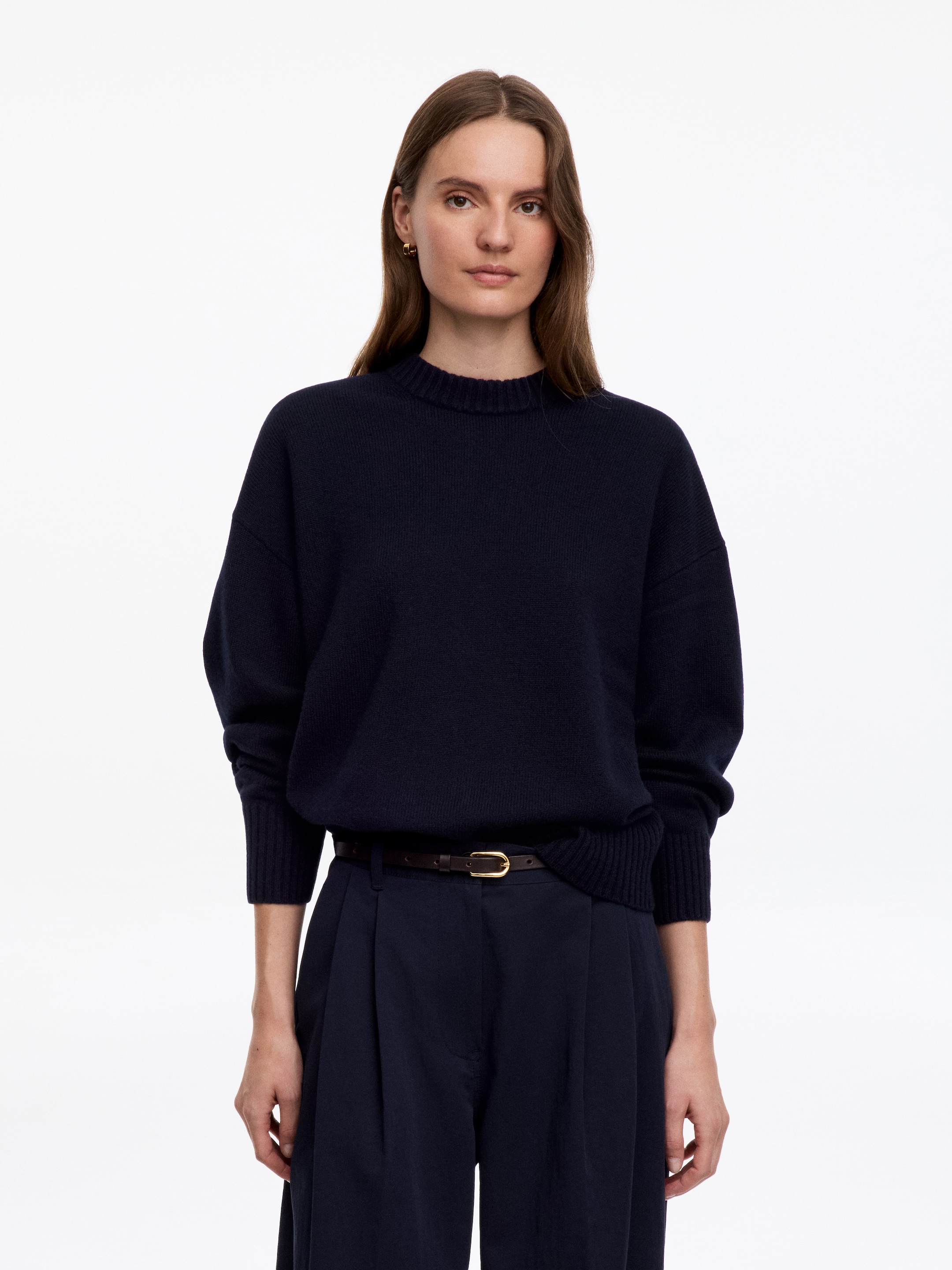 Oversized Pure Cashmere Jumper-Blue-20107