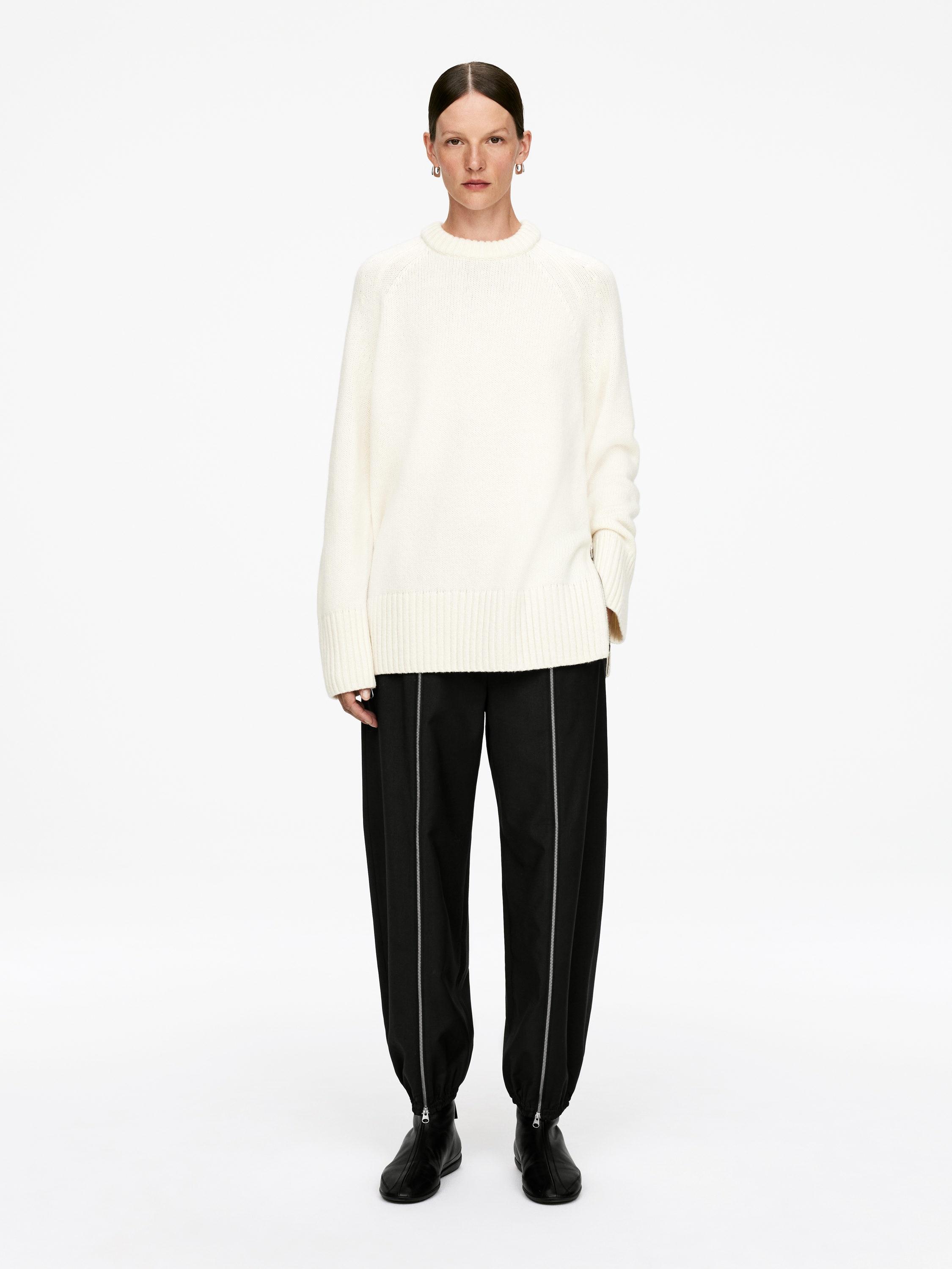 Zip-Detail Trousers