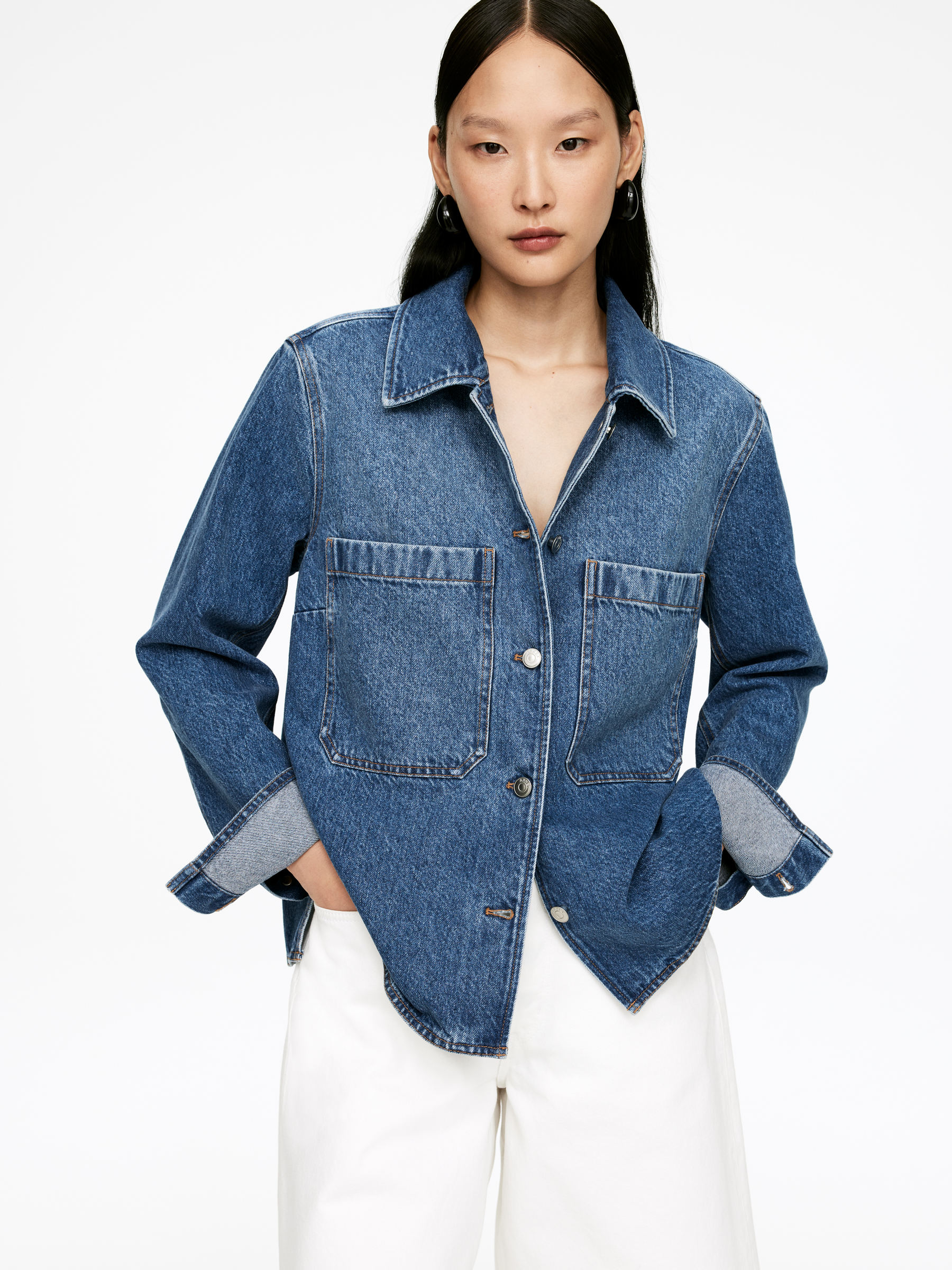 Denim Overshirt - Blue - Regular fit - Women - StillMedia/Lookbook - 6