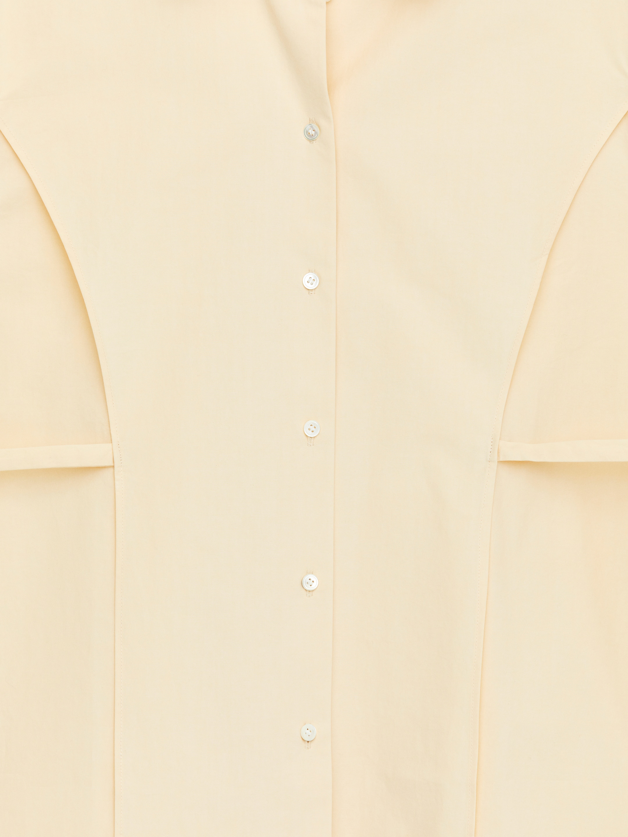 Tie-Belt Cotton Blouse - Dusty Yellow - Regular fit - Women - StillMedia/DescriptiveDetail - 2