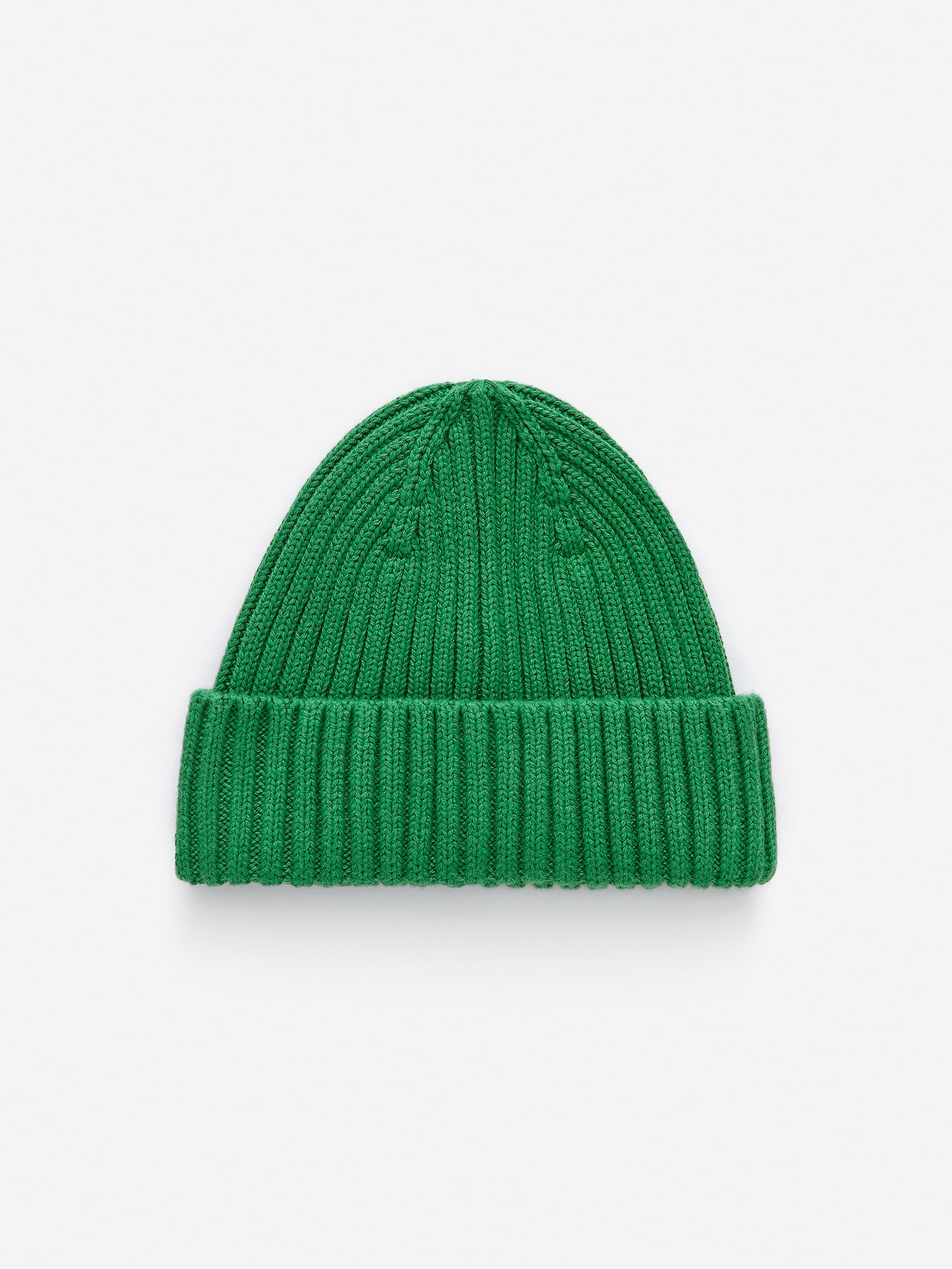 Ribgebreide babybeanie - Groen/Helderrood