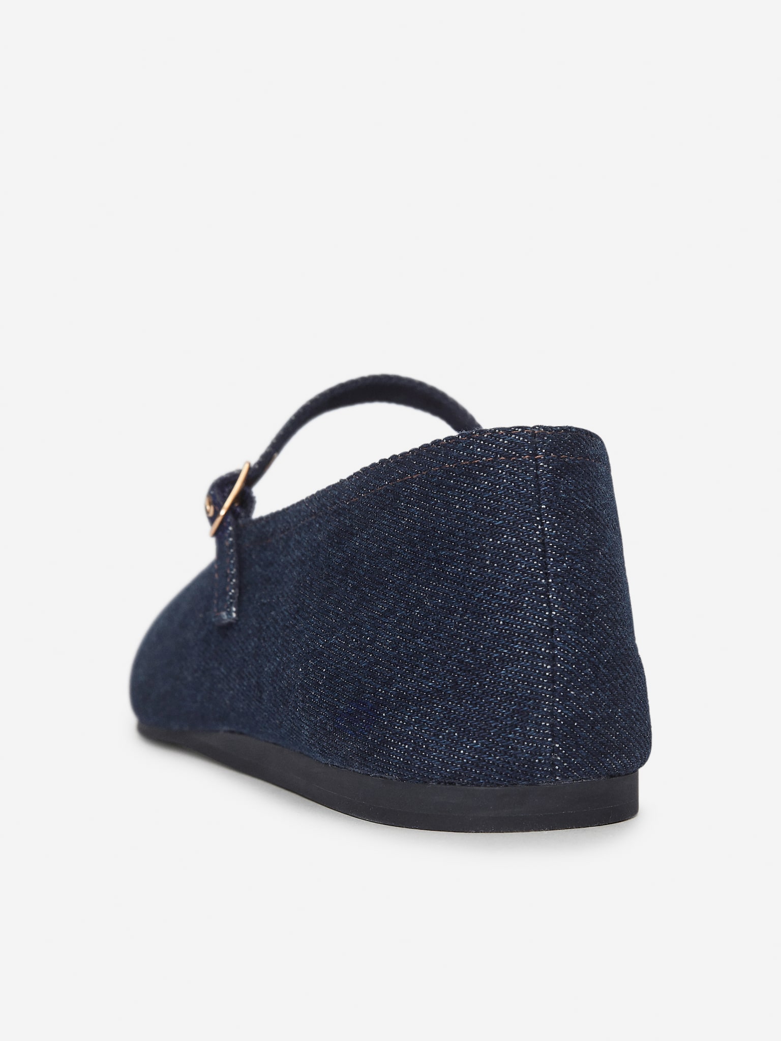 Denim Mary Jane Flats - Dark Blue - 2