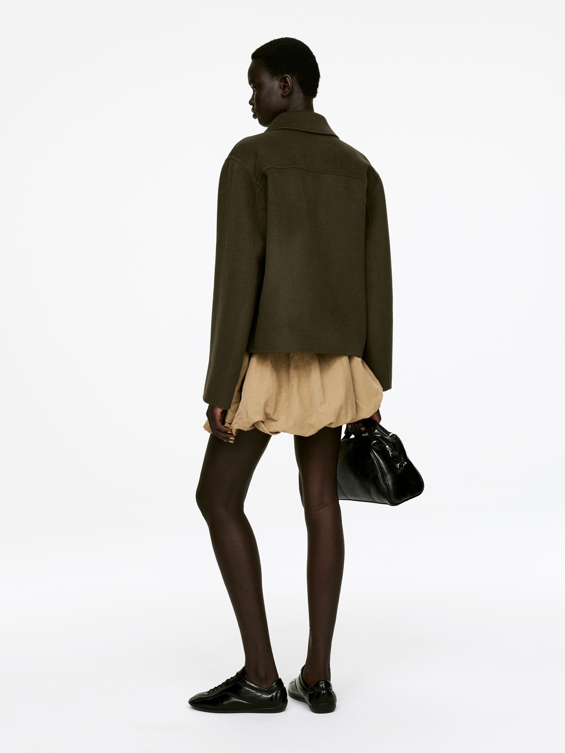 Double-Face Wool Overshirt - Dark Khaki Green - Regular fit - Women - StillMedia/Lookbook - 4