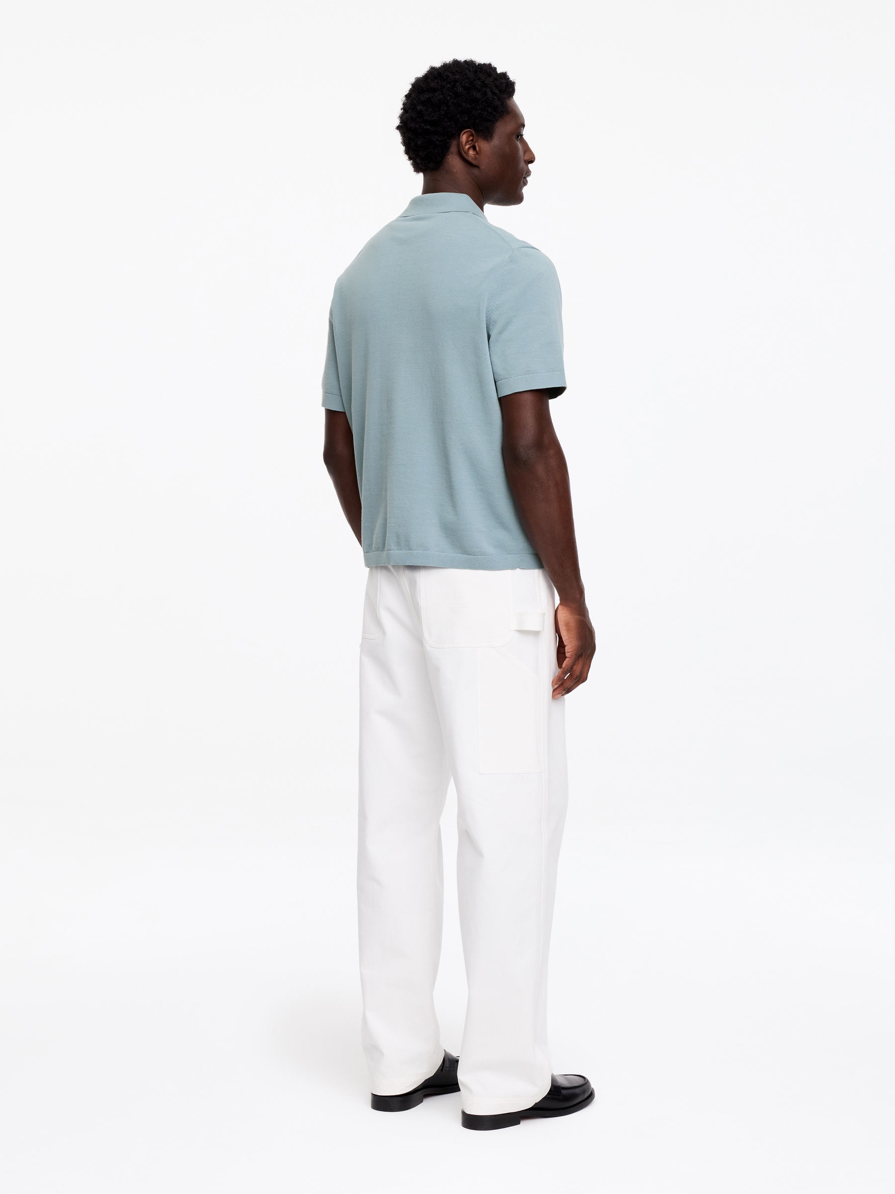 Fine-Knit Polo Shirt - Dusty Turquoise - Regular fit - Men - StillMedia/Lookbook - 3