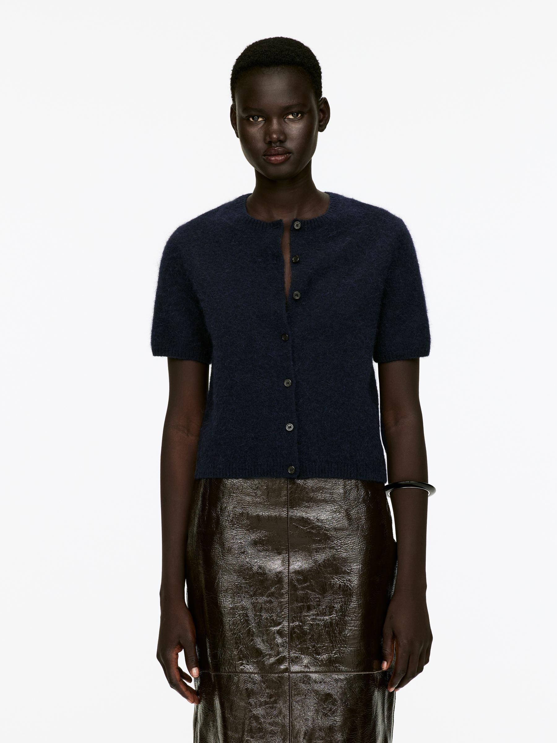 Alpaca-Wool Blend Cardigan - Dark Blue - Regular fit - Women - StillMedia/Lookbook - 4