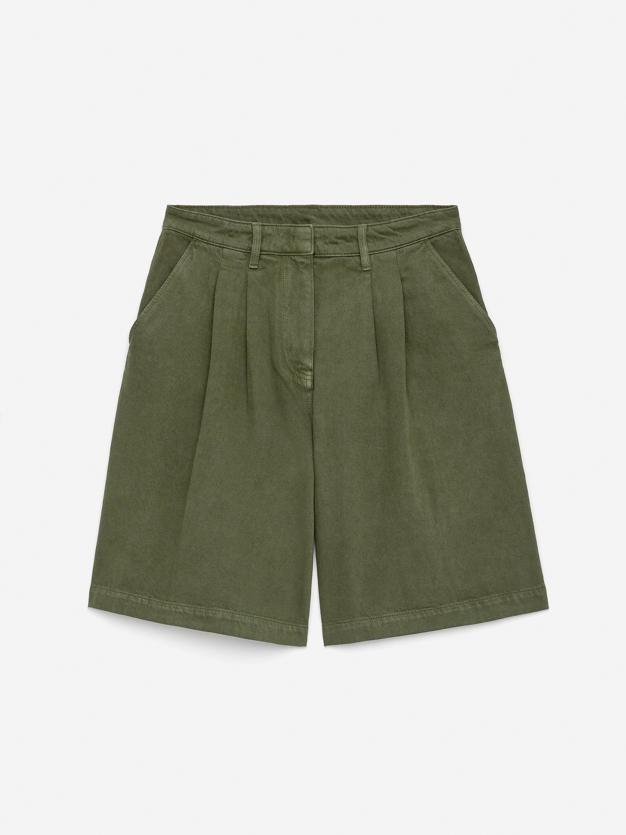 Grotere afbeelding bekijken: Geplooide short - Khaki Green - DAMES | H&M BE 5