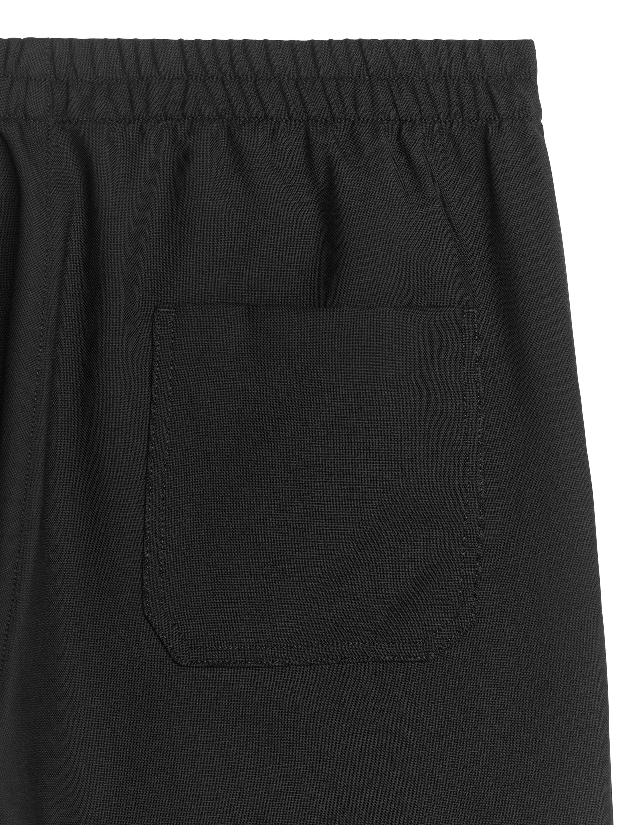 Hopsack Drawstring Trousers - Black - Relaxed fit - Men - StillMedia/DescriptiveDetail - 1