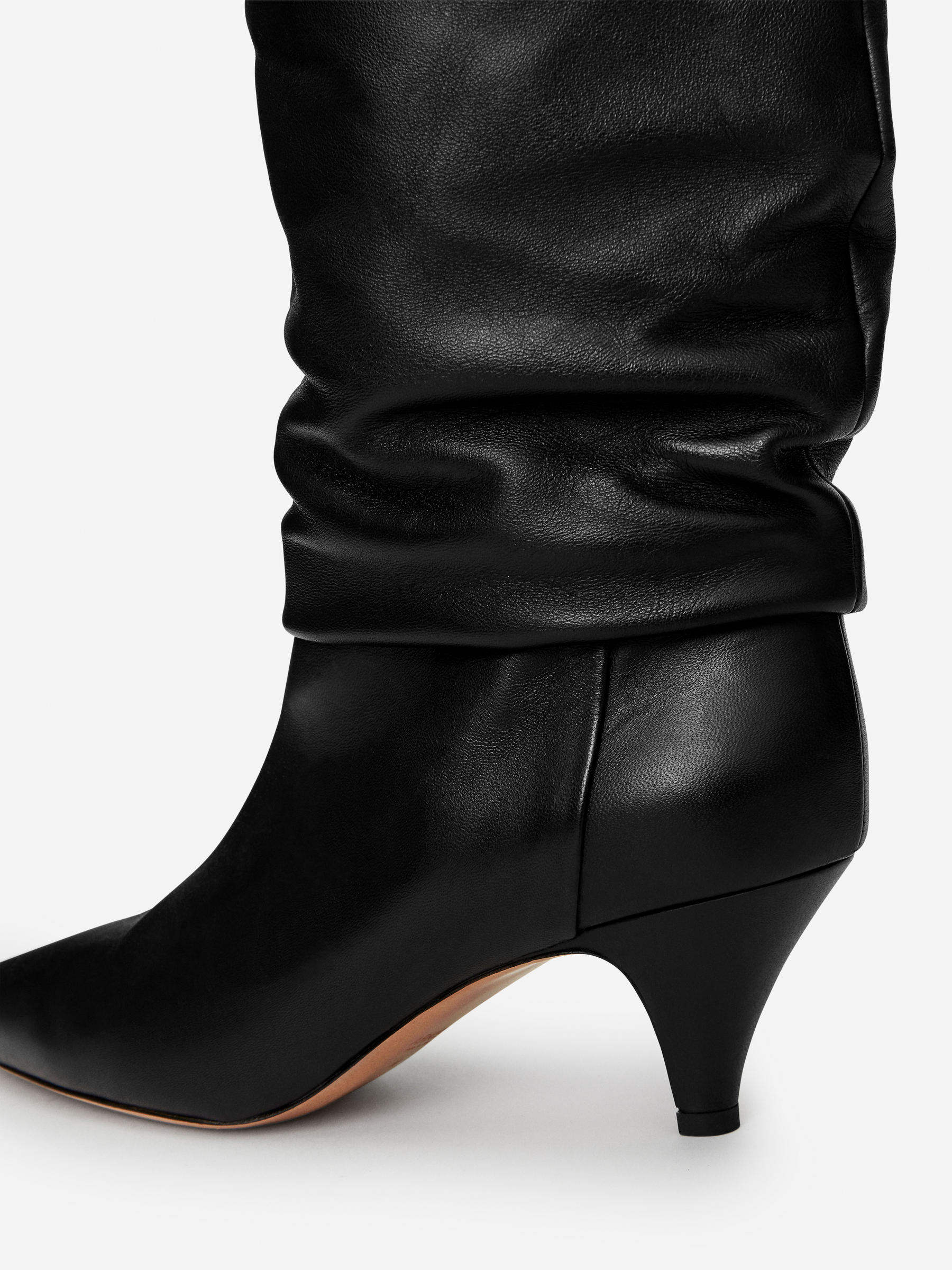 Slouchy Leather Boots - Black - Women - StillMedia/DescriptiveDetail - 10