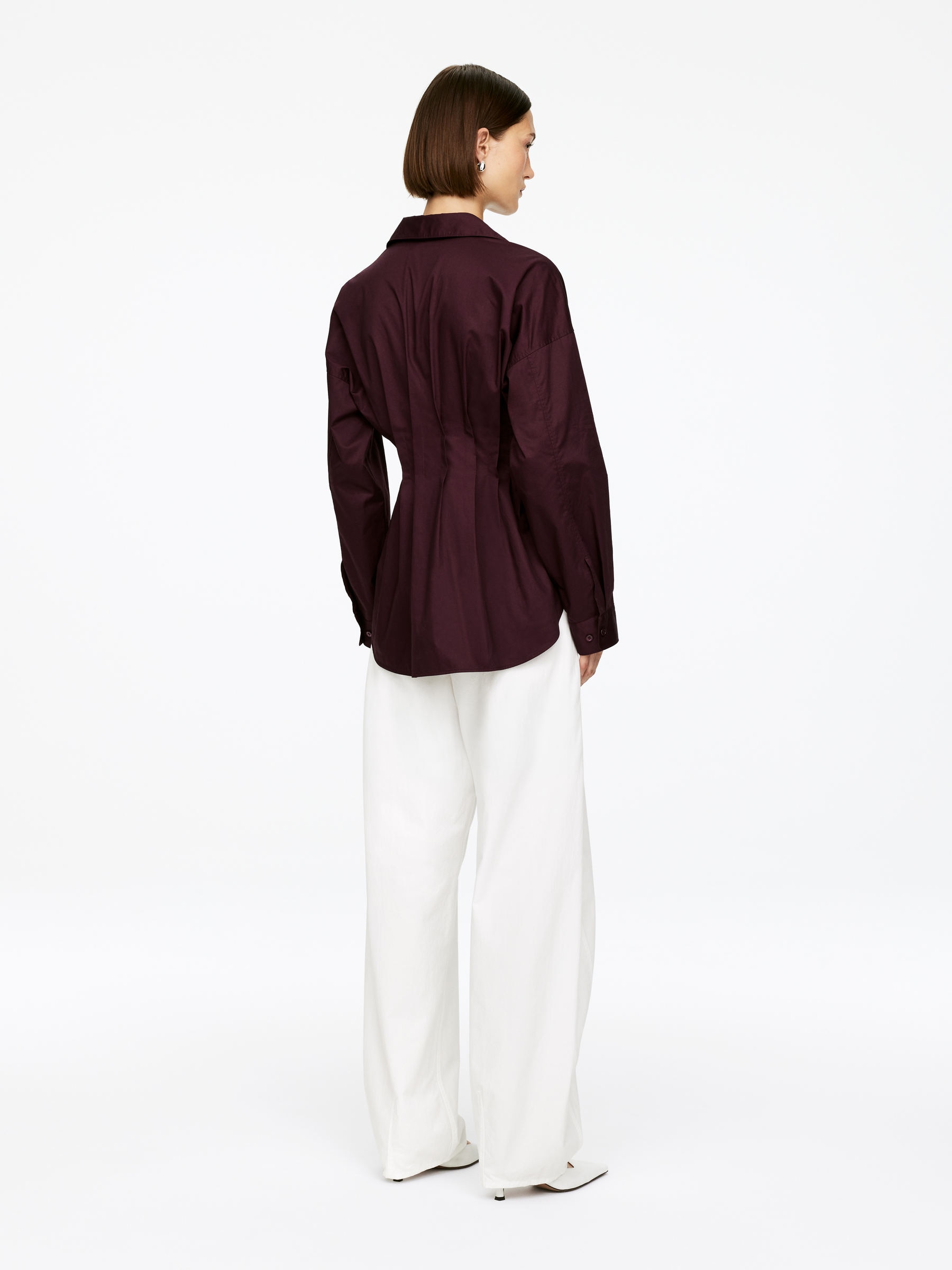 Blus med veck - Vinröd - Regular fit - Women - StillMedia/Lookbook - 4