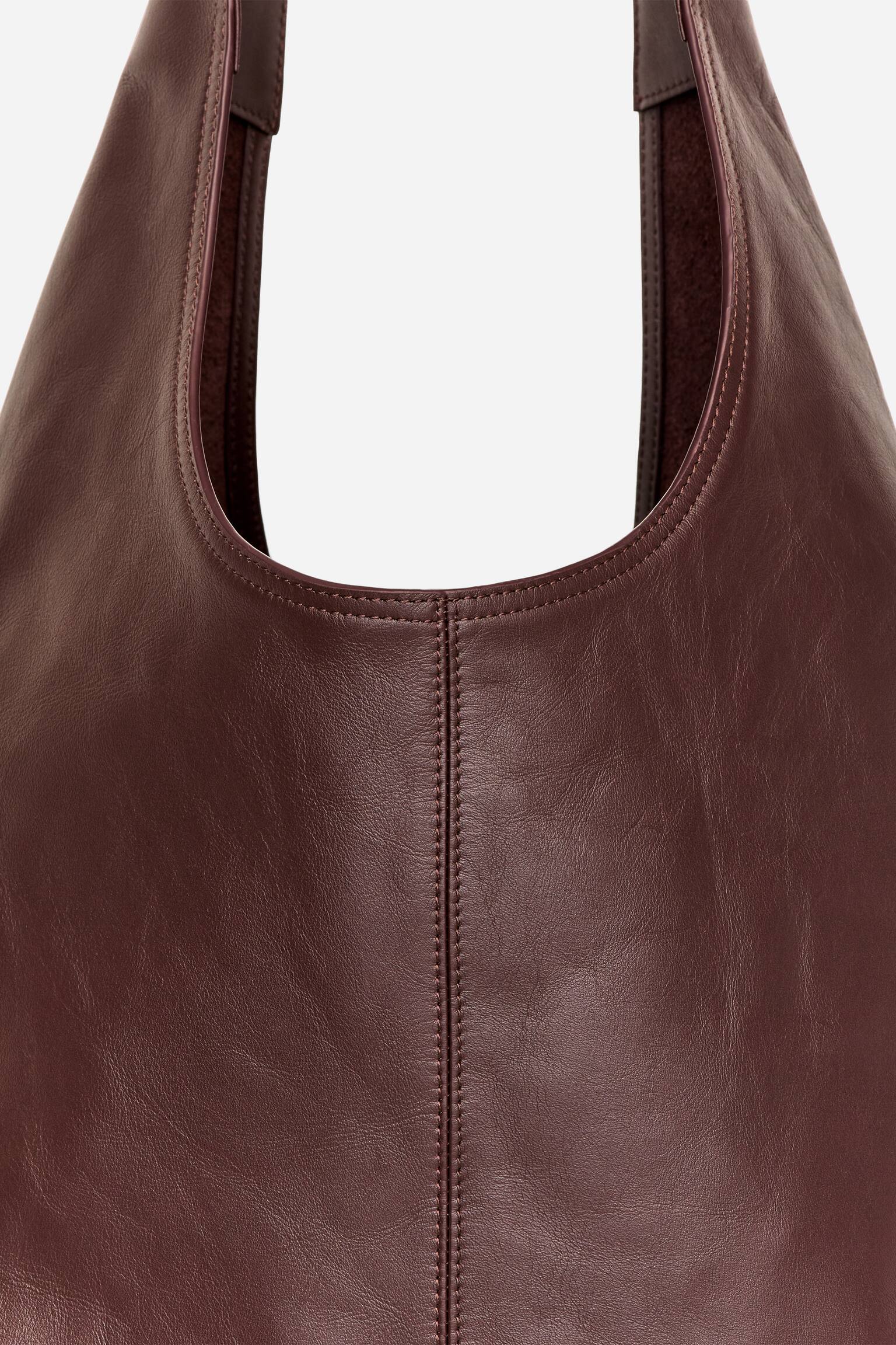 Soepele leren tas - Bruin - 7