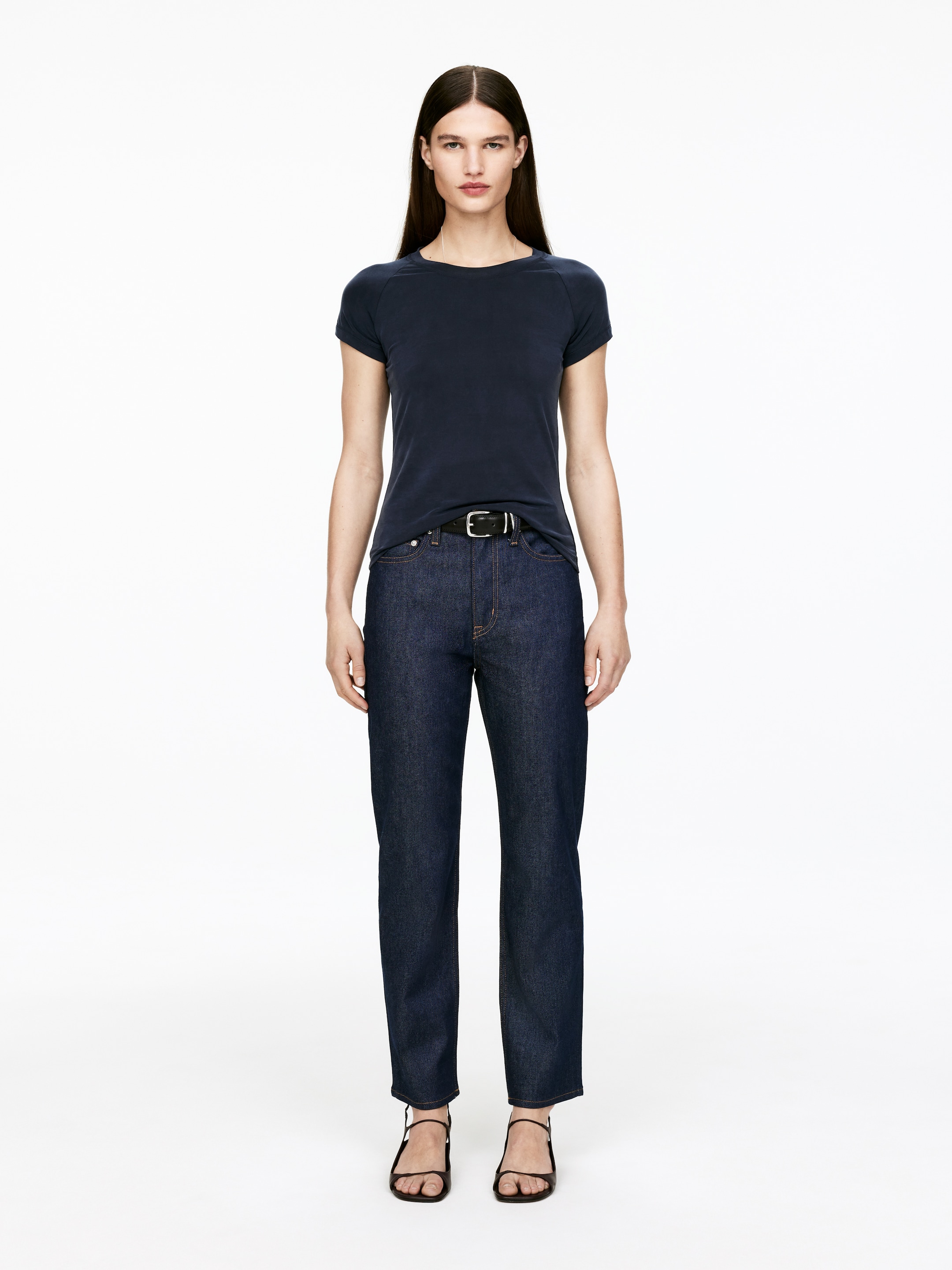 Agrandir l'image: T-shirt en cupro - Bleu foncé - FEMME | H&M FR 3