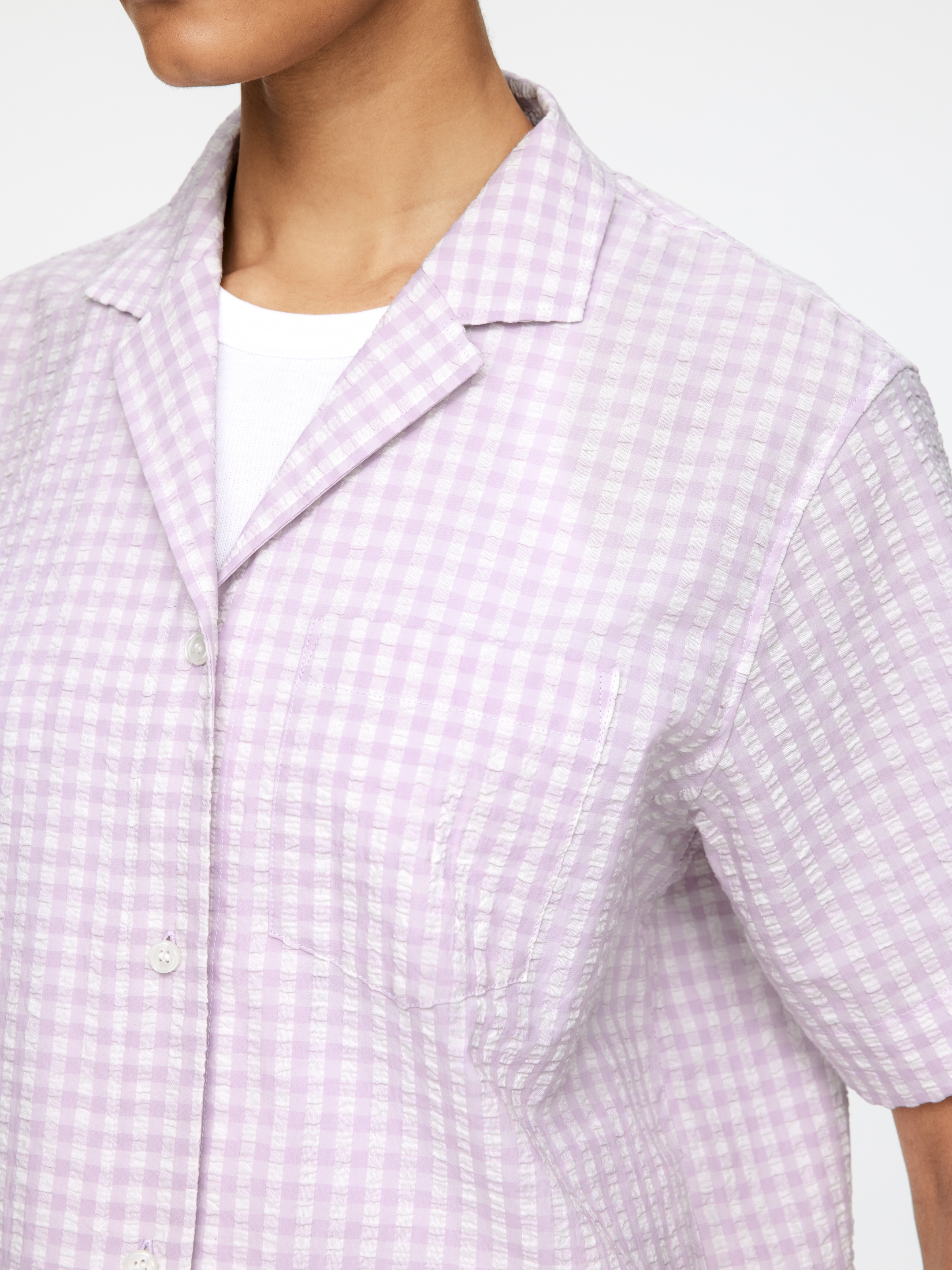 Zobrazit větší obrázek: Bavlněná košile - Bílá/Lila - ŽENY | H&M CZ 3