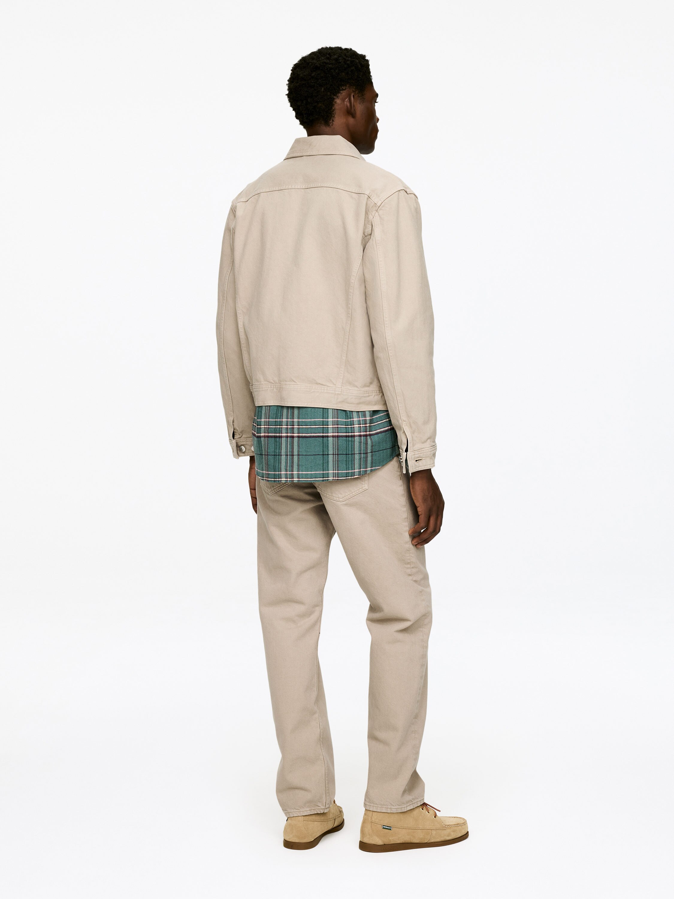 Plaggfärgad denimjacka - Lerfärgad - Regular fit - Men - StillMedia/Lookbook - 9