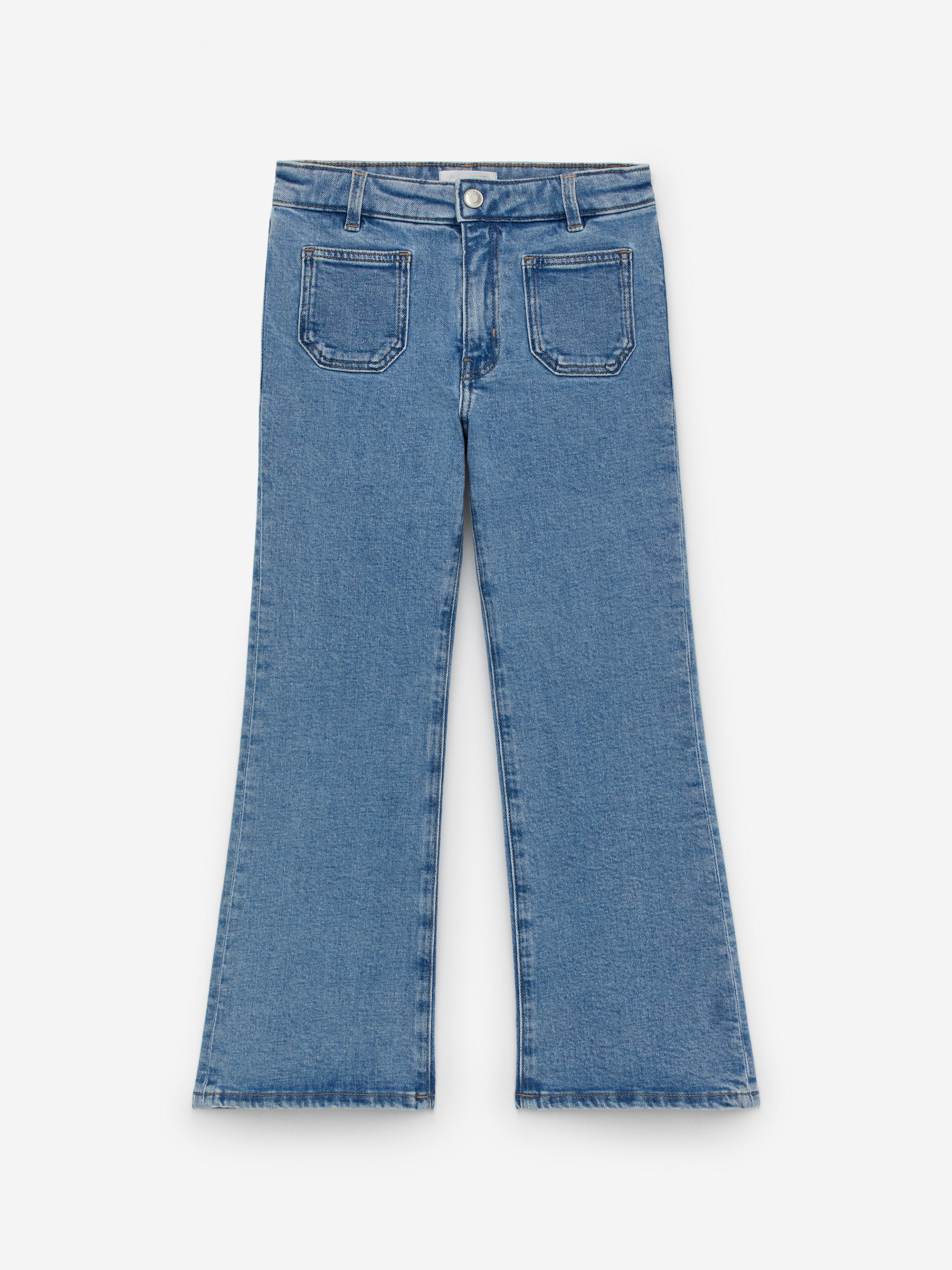 Flared Denim Trousers-#BDC5E4-14512