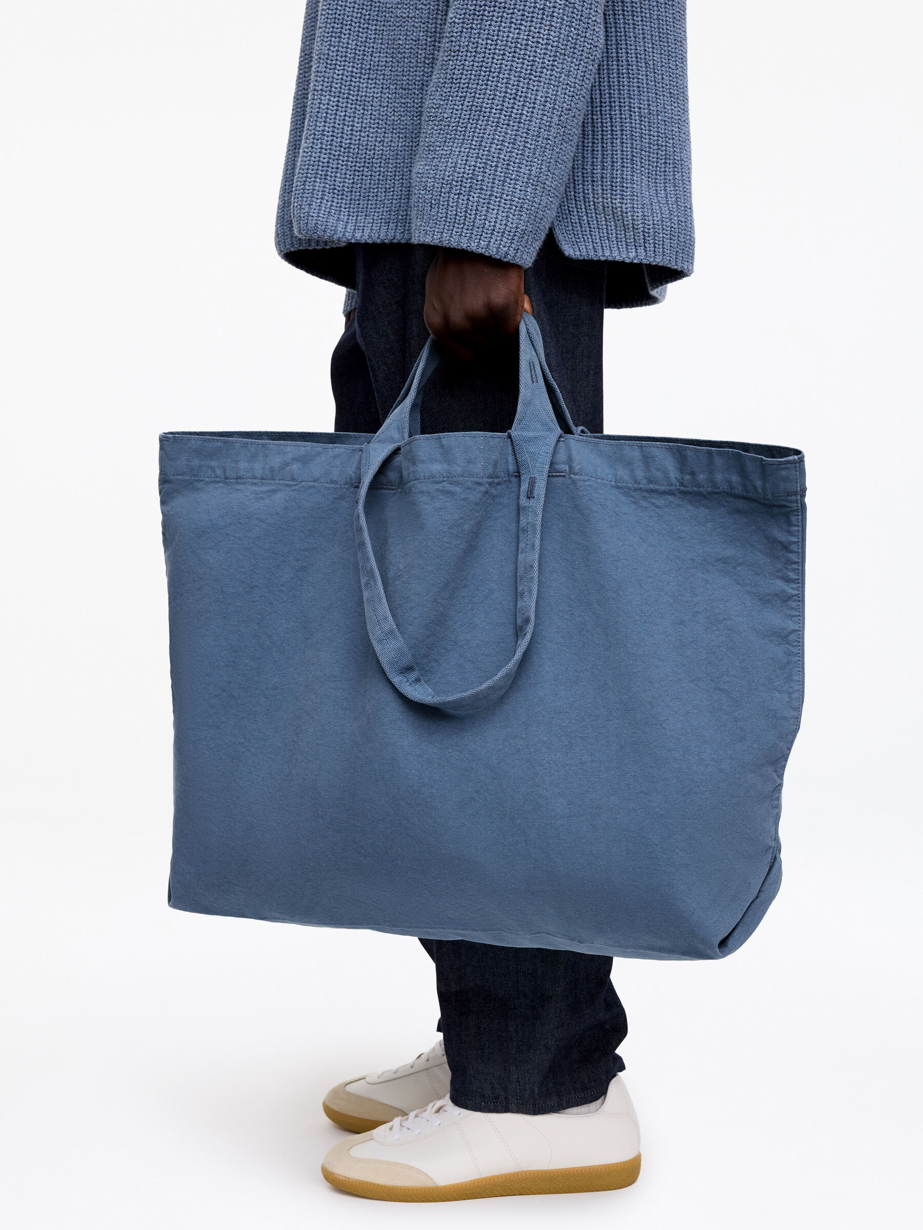 Oversized väska i canvas - Gråblå - Men - StillMedia/Lookbook - 6