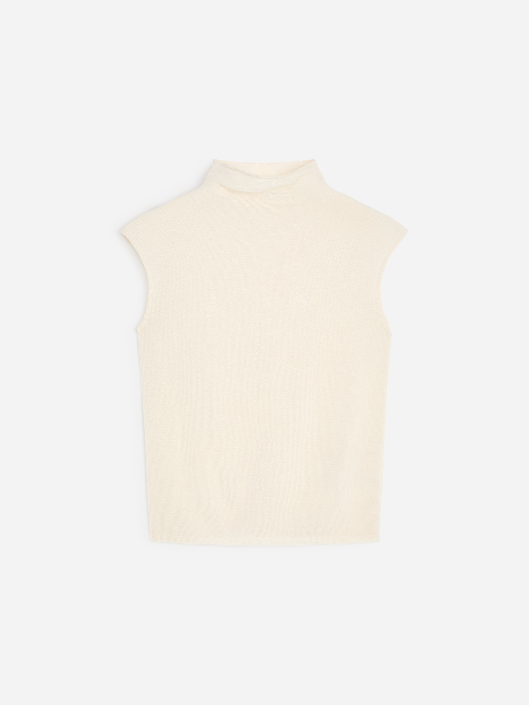 Top de cuello alto en cachemir puro - Blanco roto - Corte ajustado - women - StillMedia/DescriptiveStillLife - 1
