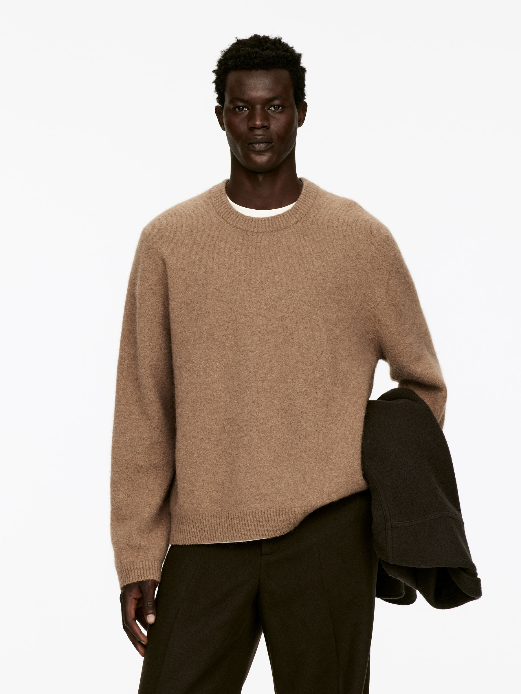 Alpaca-Wool Blend Jumper-#9F8061-15908