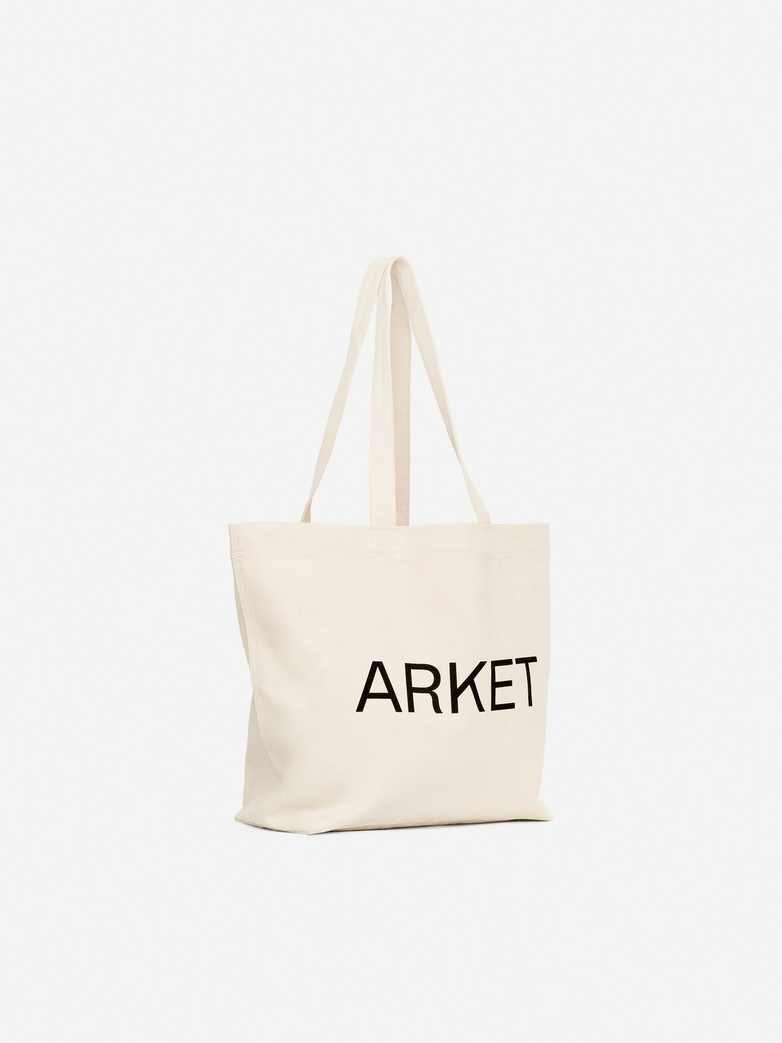 ARKET Canvas Tote - Off White/Black - 4
