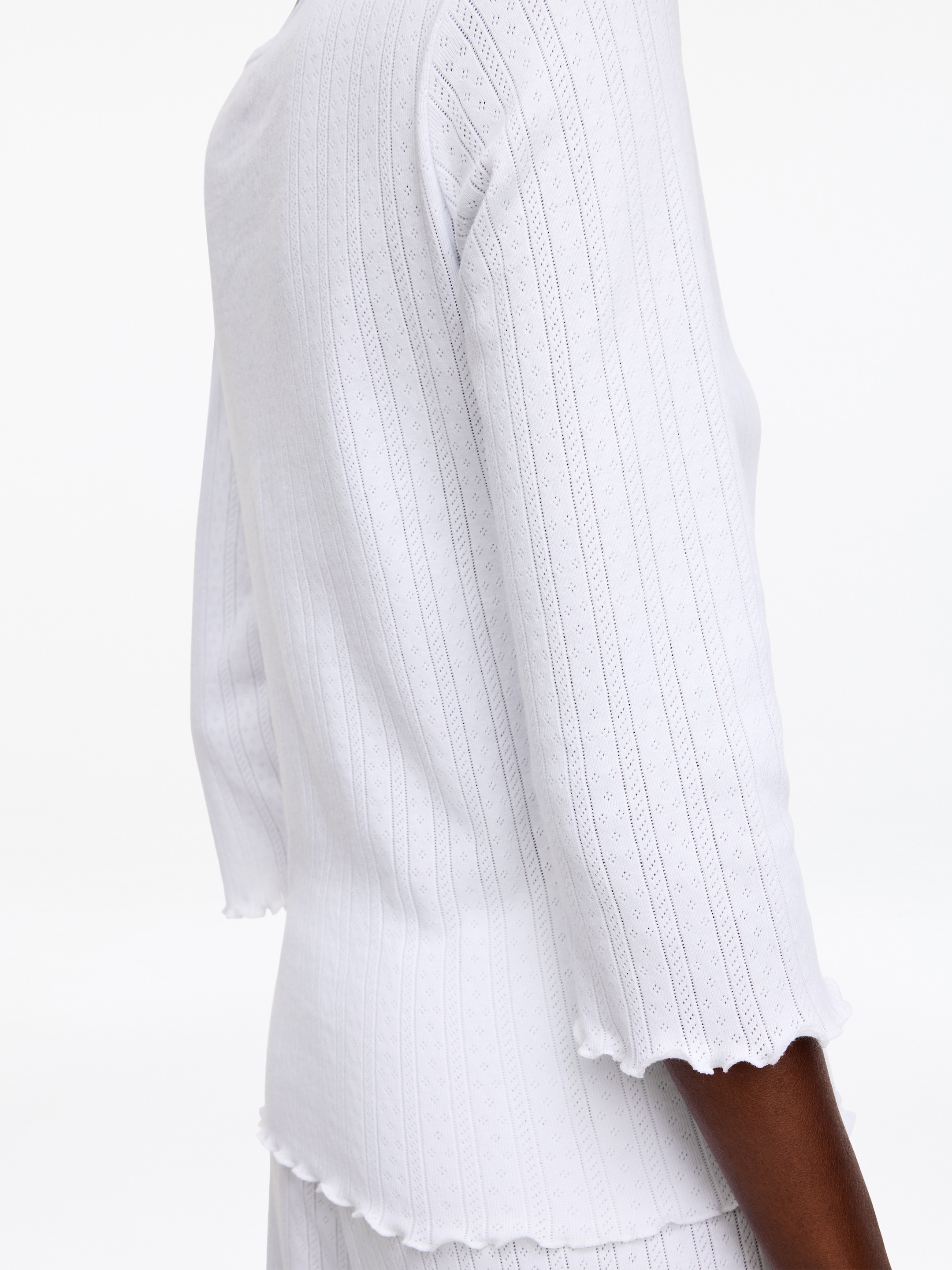 Pointellestickad topp - Vit - Regular fit - Women - StillMedia/Lookbook - 4