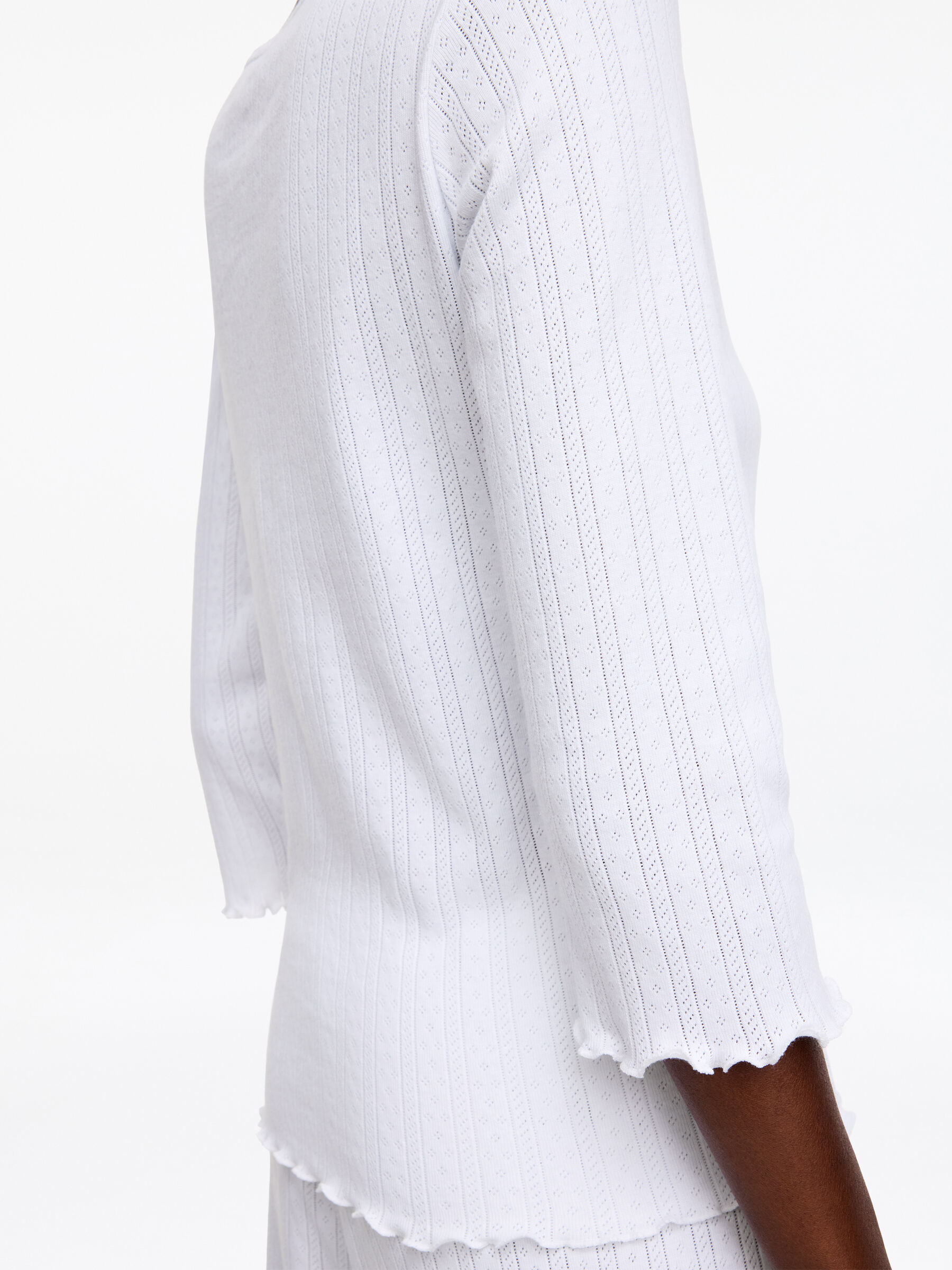 Pointelle-Knitted Top - White - Regular fit - Women - StillMedia/Lookbook - 4
