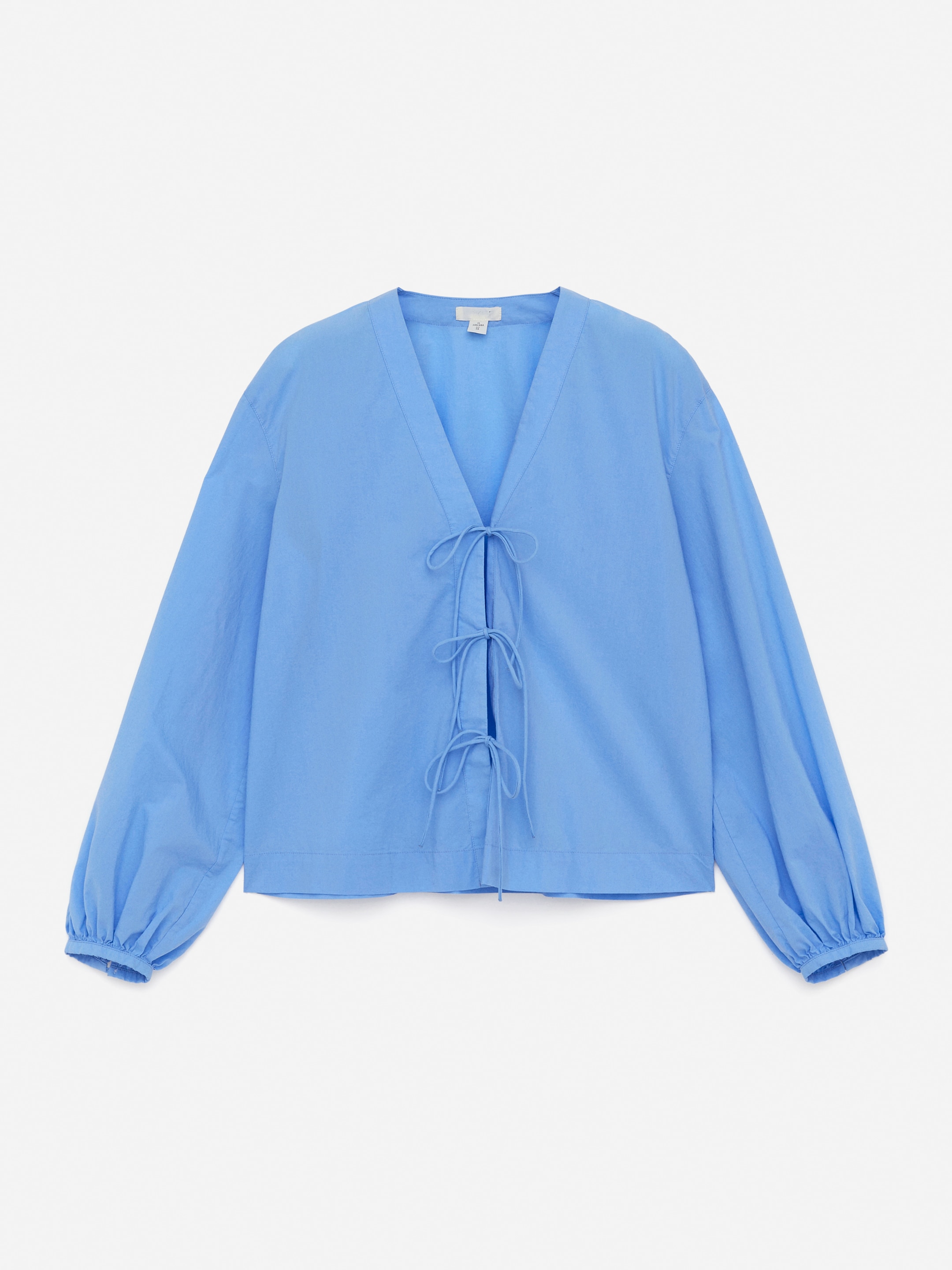 Grotere afbeelding bekijken: Blouse met strikjes aan de voorkant - Light Blue - DAMES | H&M BE 1
