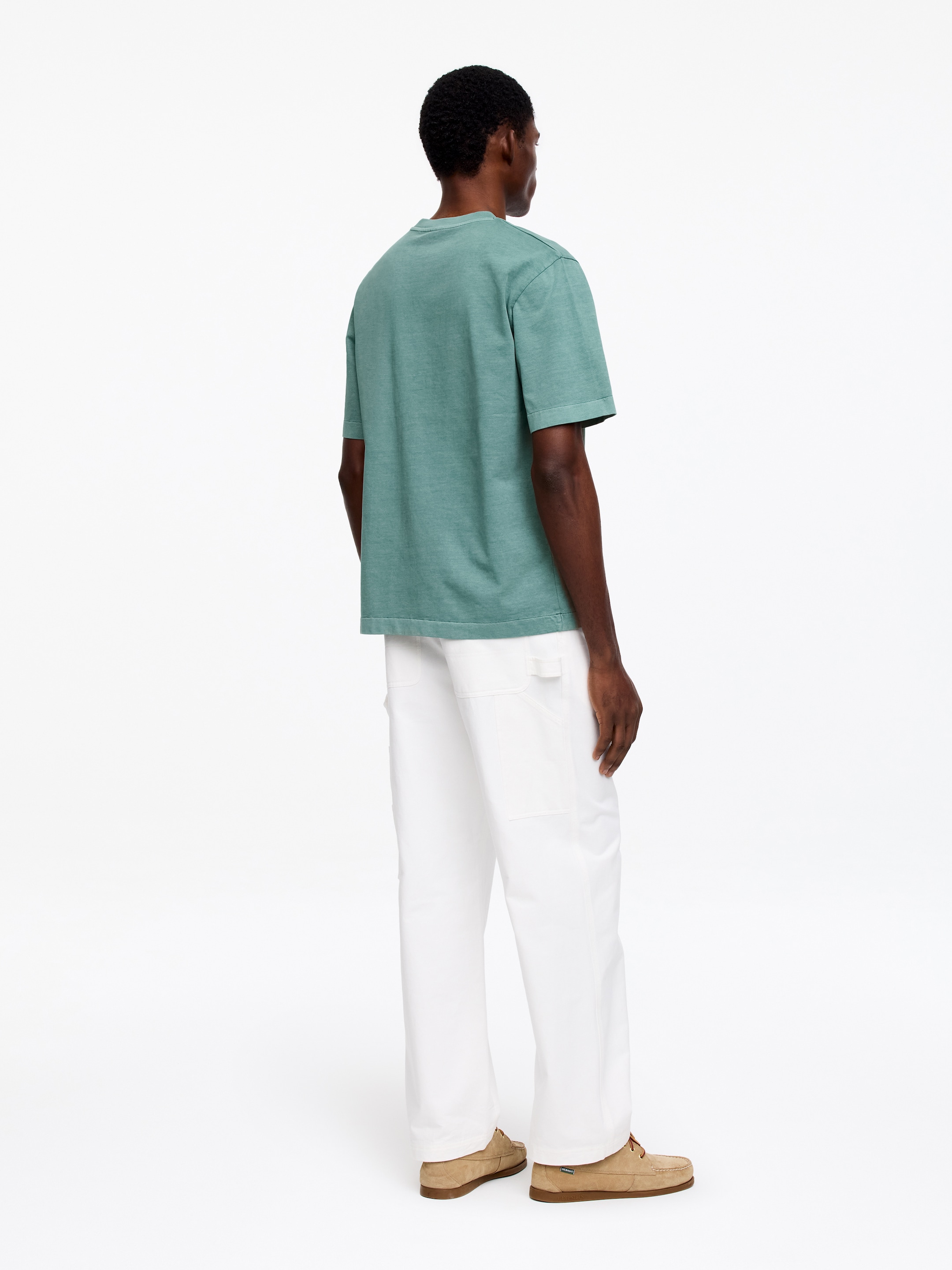 Garment-Dyed Interlock T-Shirt - Faded Green - Relaxed fit - Men - StillMedia/Lookbook - 4
