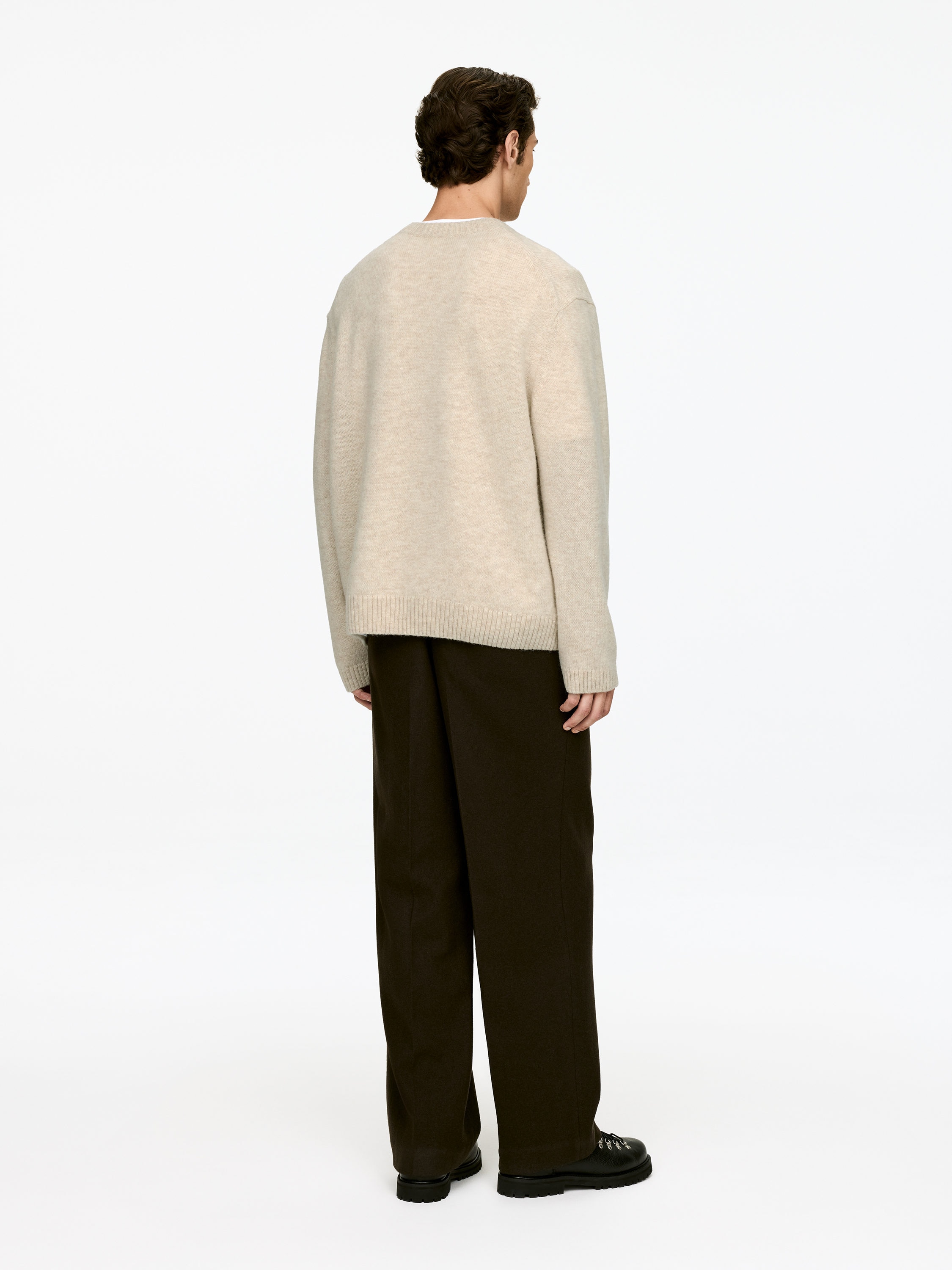 Crew-Neck Wool Jumper - Off White - Regular fit - Men - StillMedia/Lookbook - 7