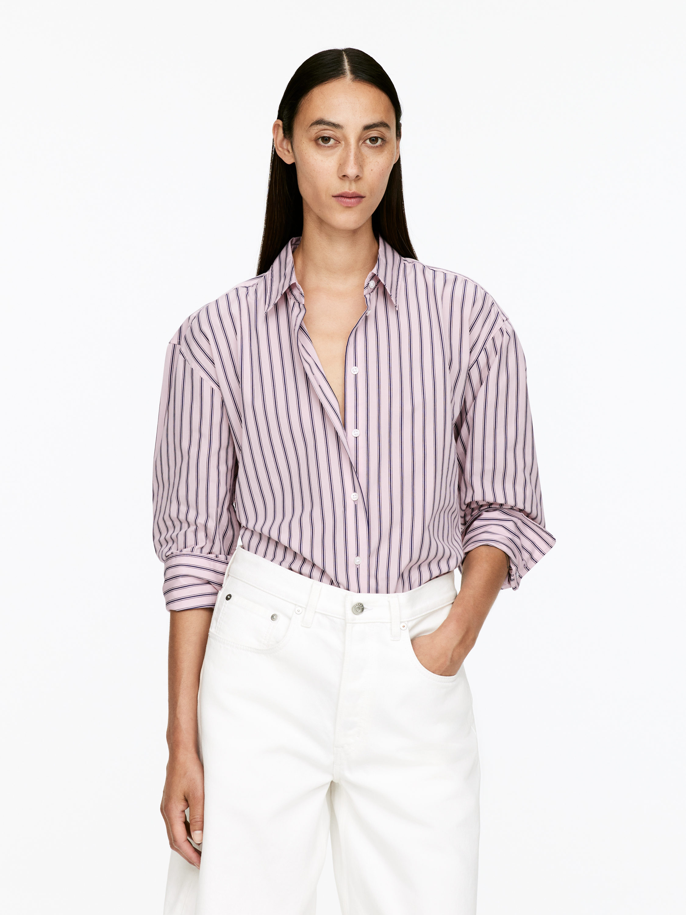 Cotton Poplin Shirt-#CDB8B1-15946