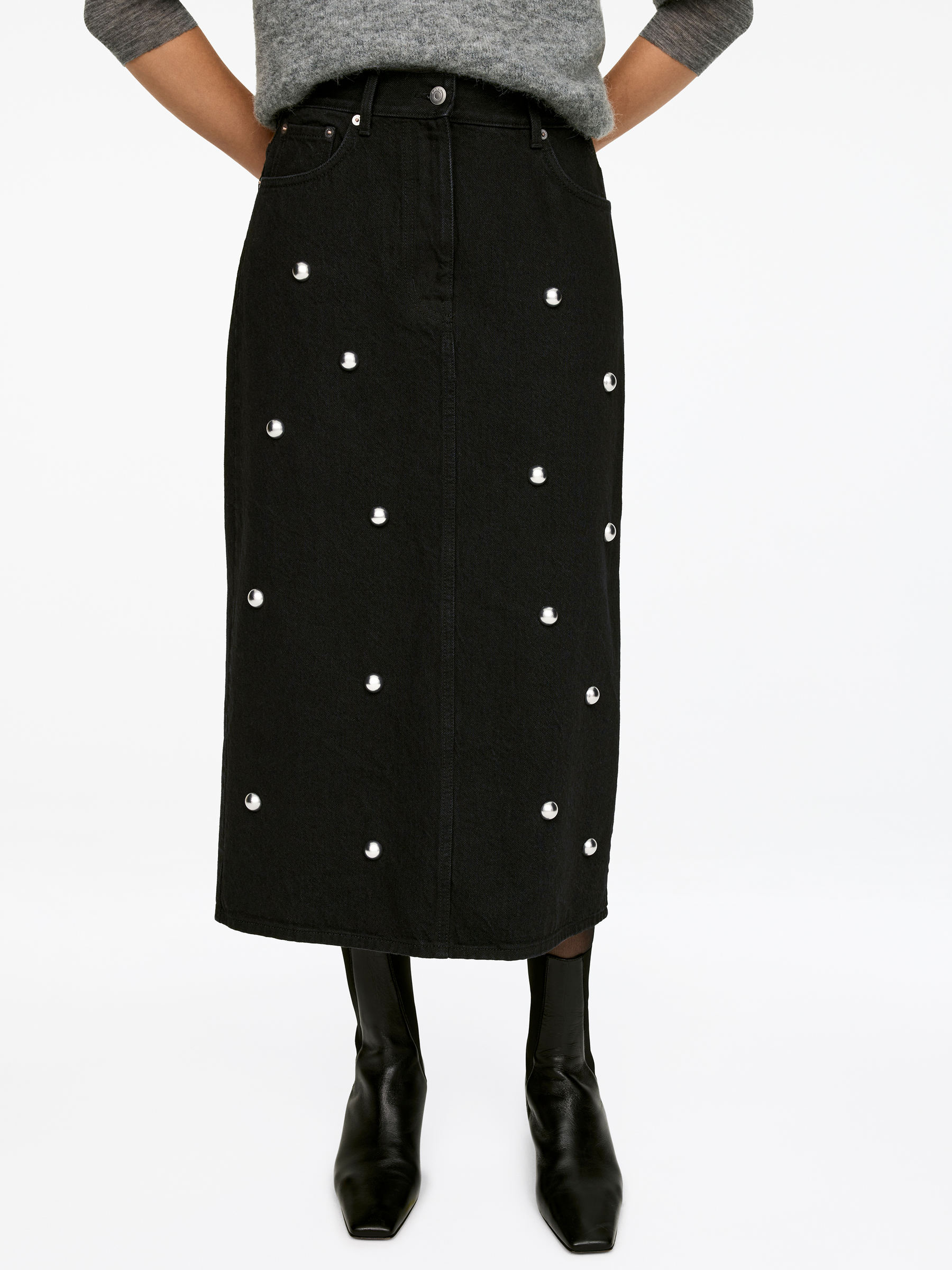 Studded Skirt - Black - Regular fit - Women - StillMedia/Lookbook - 3