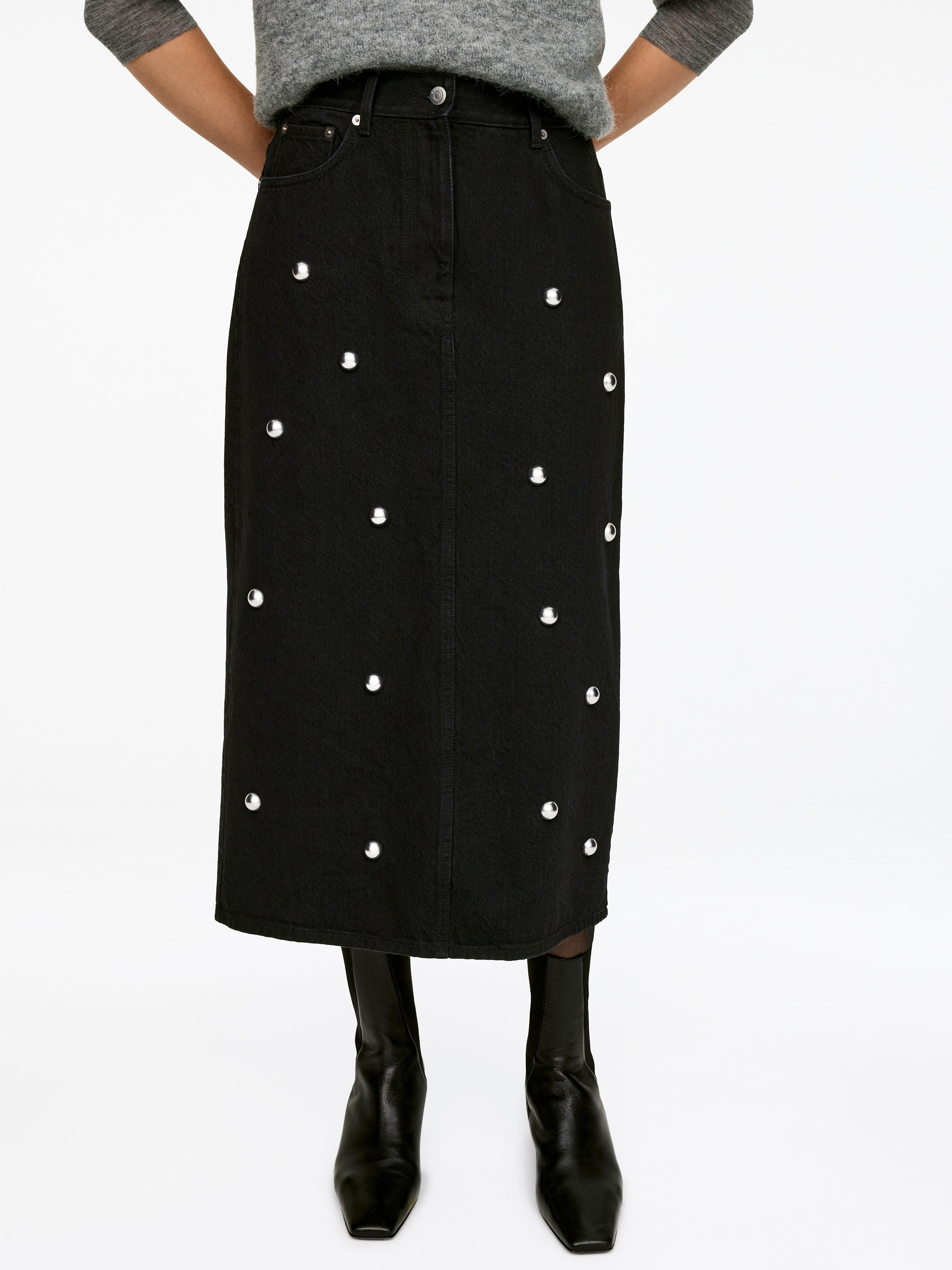 Studded Skirt - Black - Regular fit - Women - StillMedia/Lookbook - 3