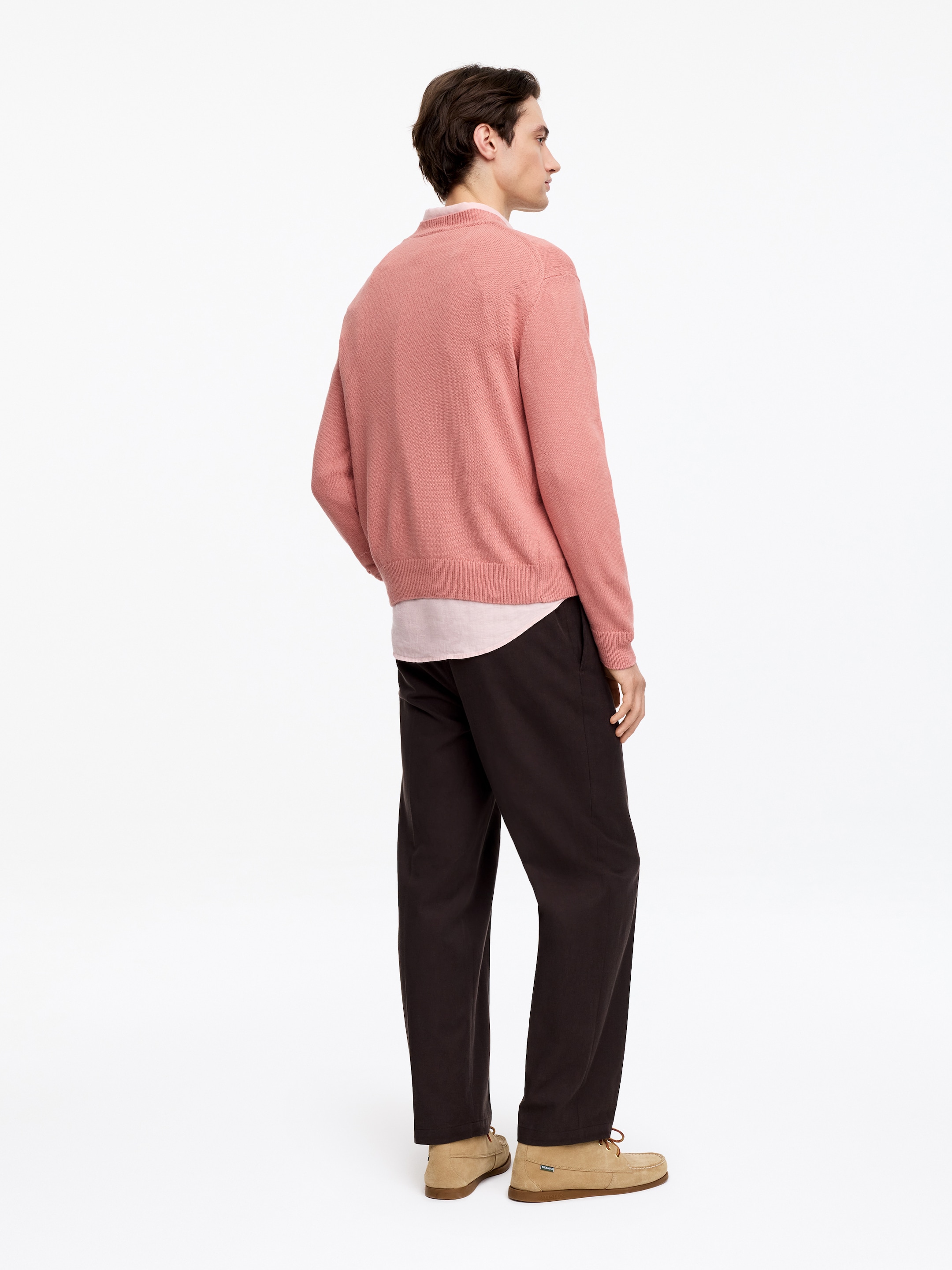 Pull en lin et coton - Rose poudré - Regular fit - Homme - StillMedia/Lookbook - 2