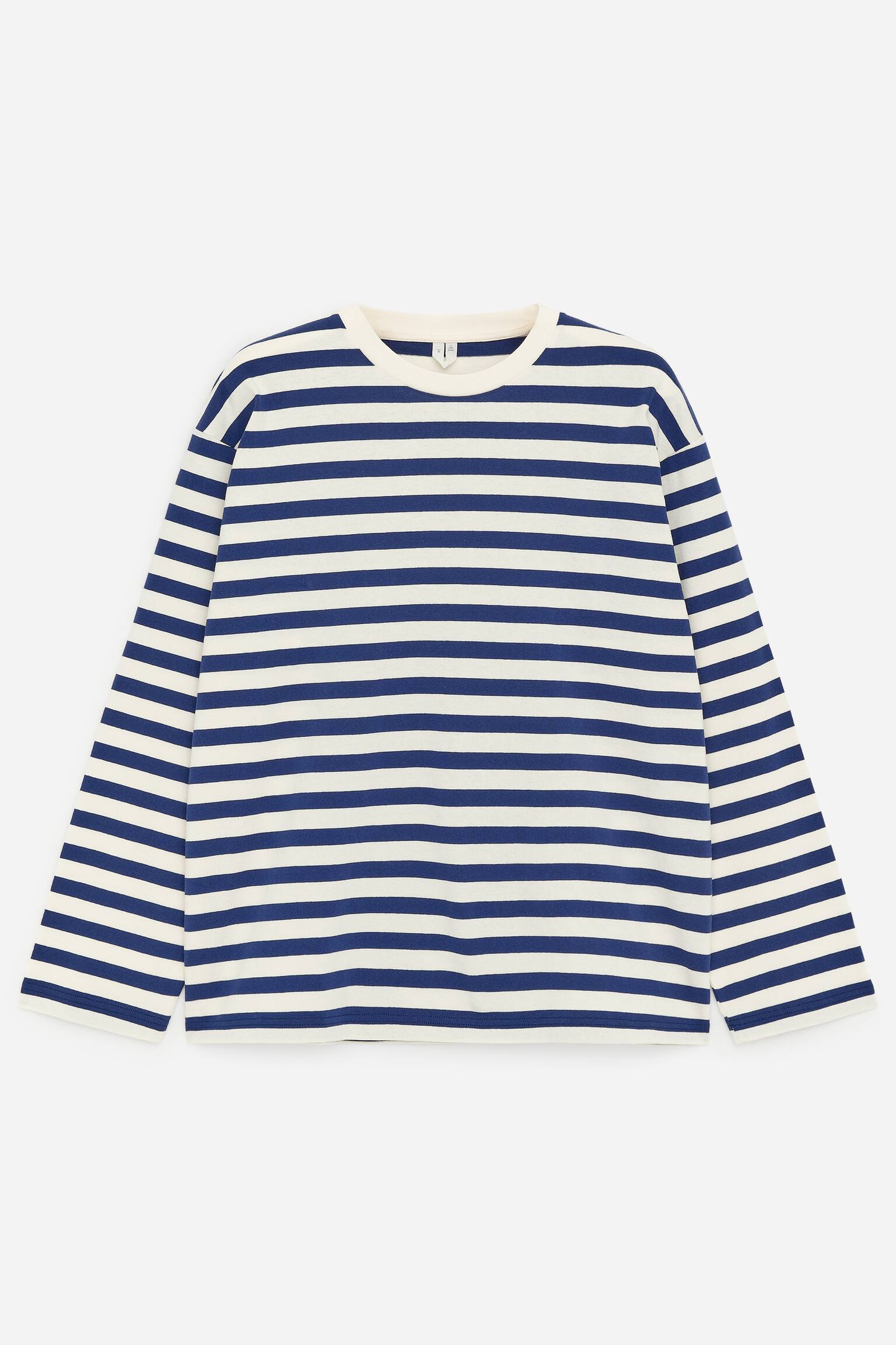 T-shirt a maniche lunghe con taglio rilassato - Blu/Bianco/Bianco sporco/Blu/Rosso - 2