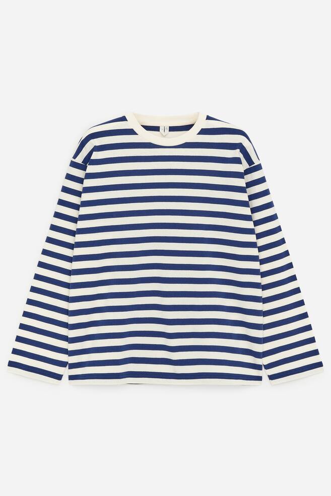 Relaxed Long-Sleeve T-Shirt - Blue/White/Dark Green/Off White/Off White/Dark Blue/Purple/Off White - 1