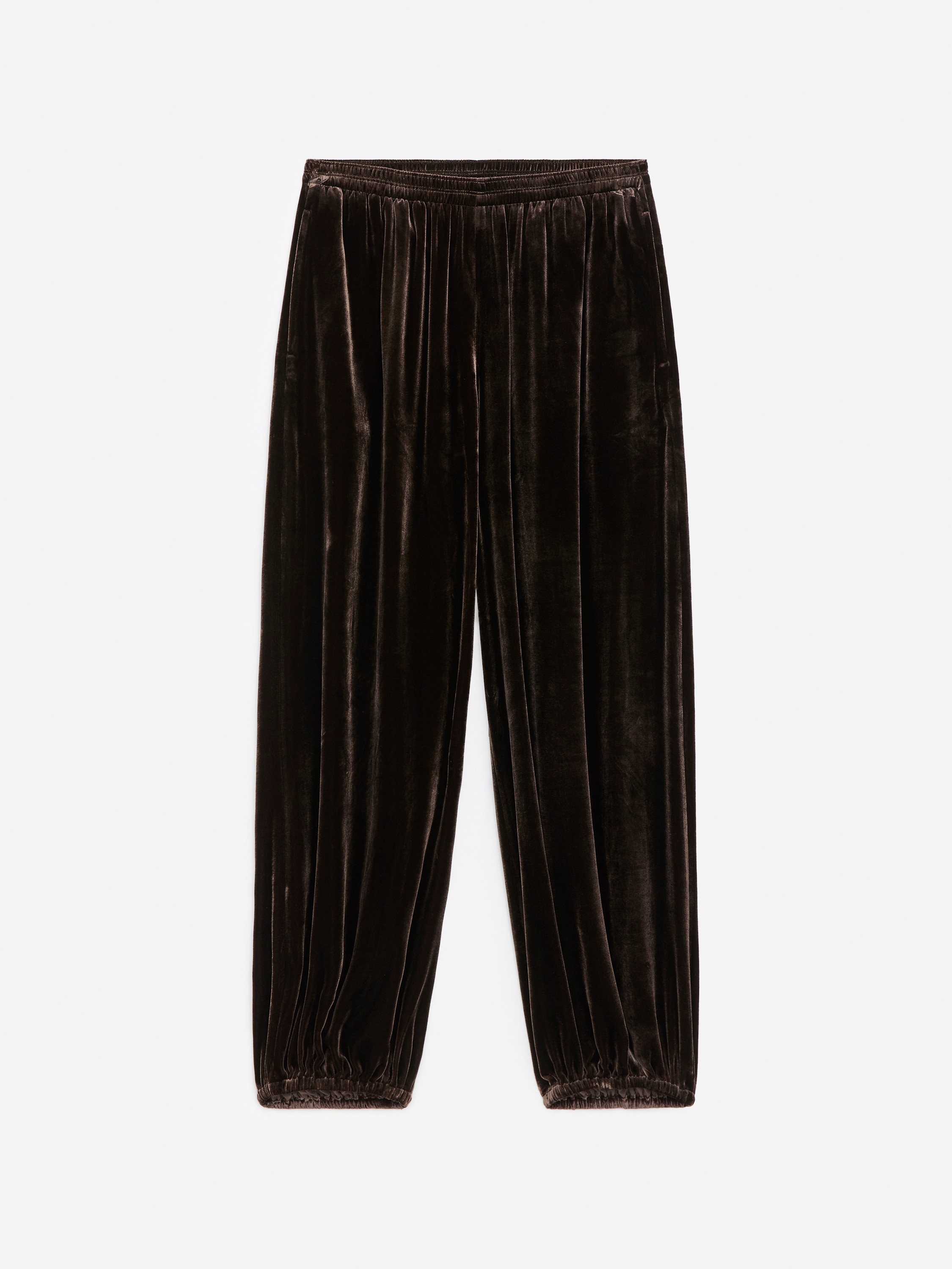 Fluid Velvet Trousers - Dunkelbraun/Schwarz