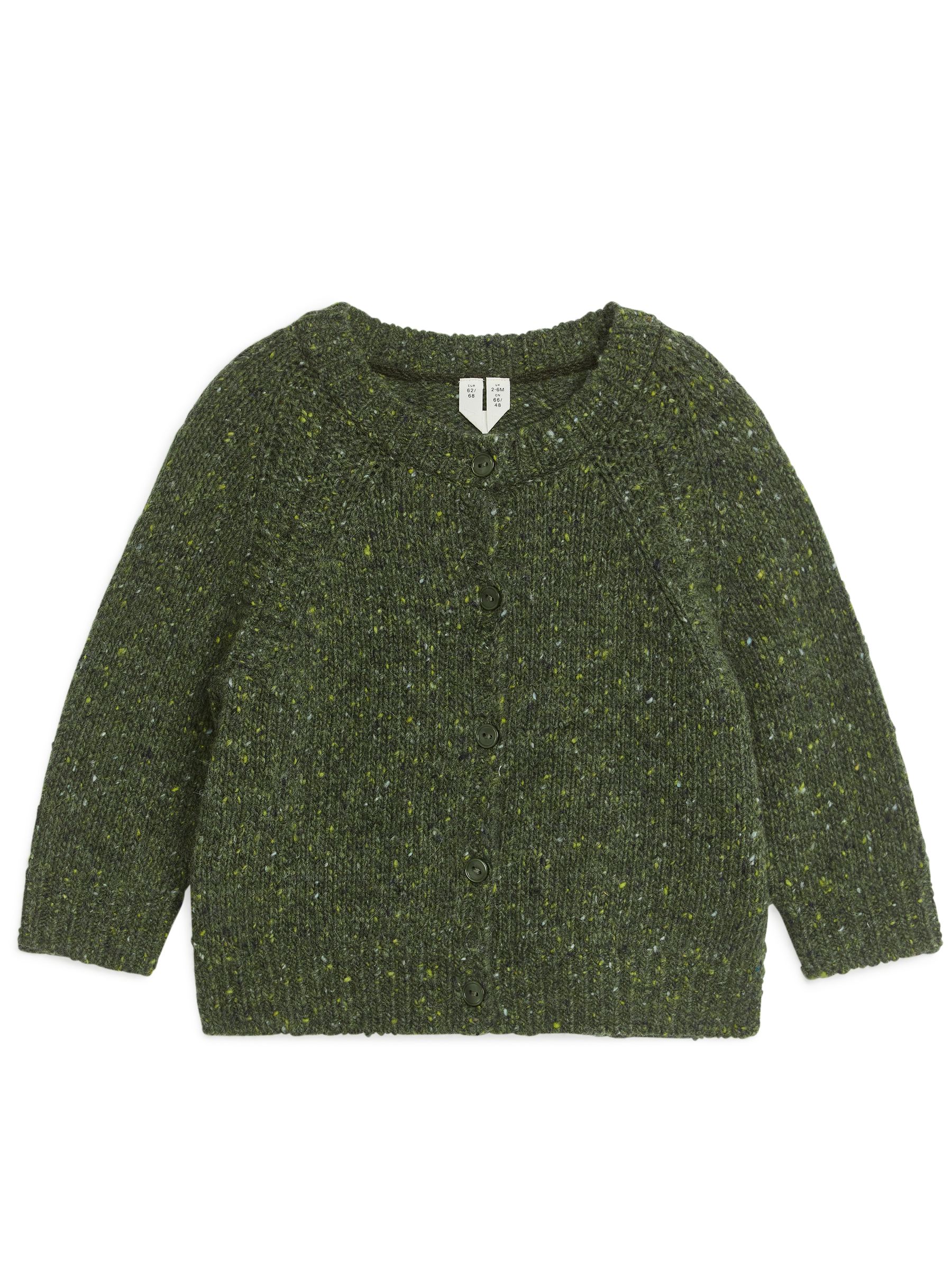 Cardigan in misto lana con screziature-#81A18B-2678