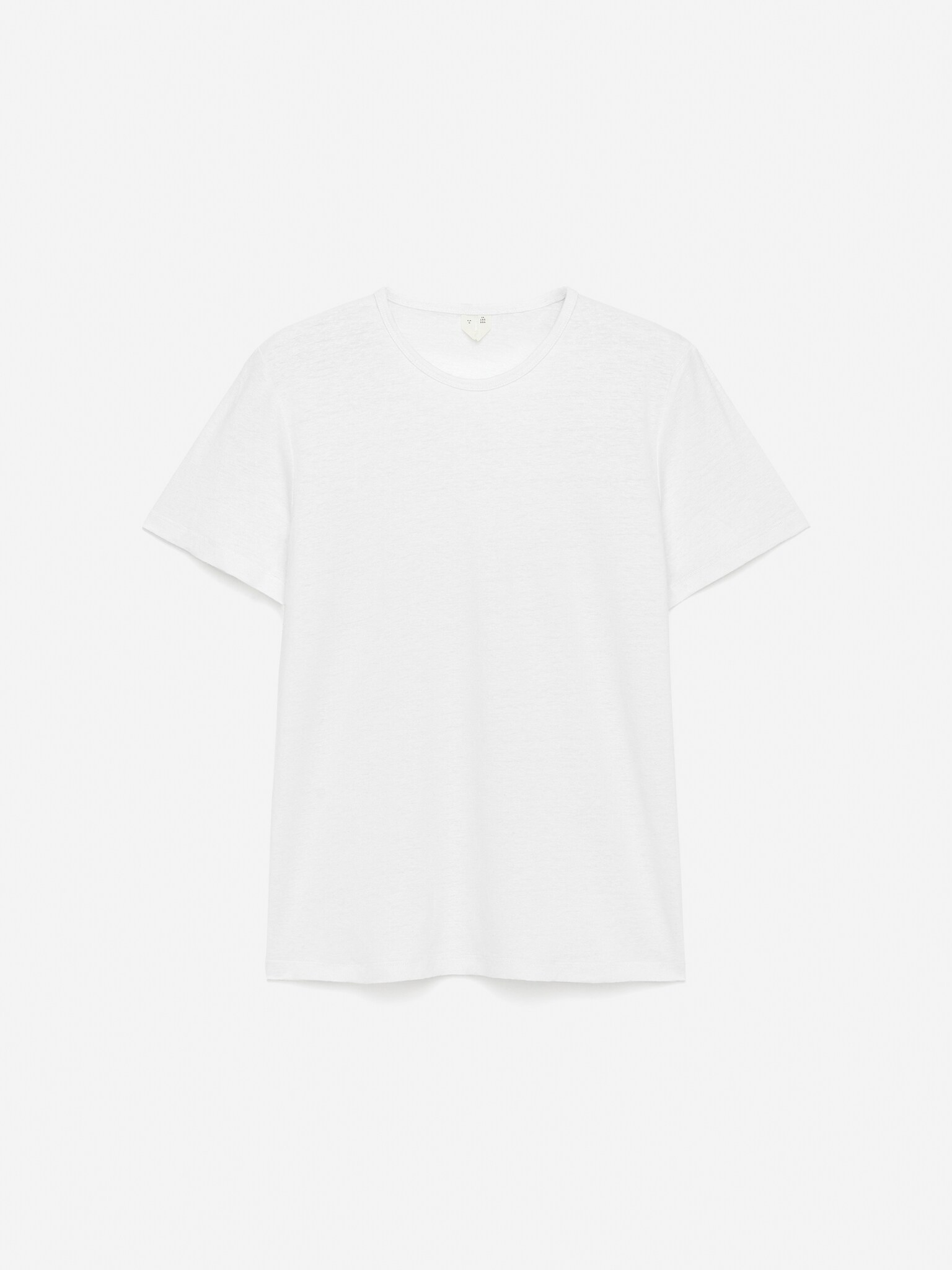 Linen-Blend T-Shirt - White/Dark Blue