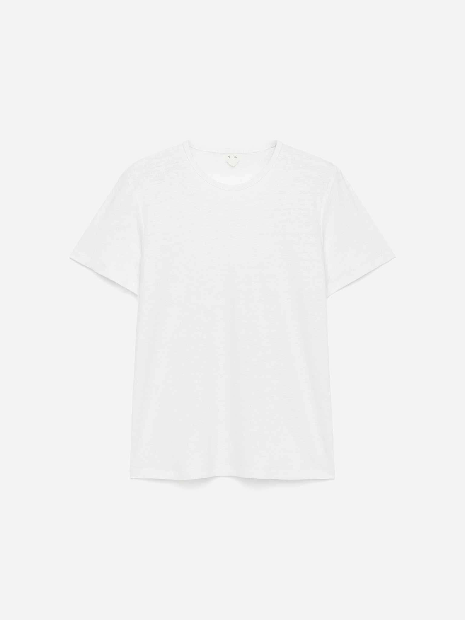 Linen-Blend T-Shirt - White/Dark Blue - 2