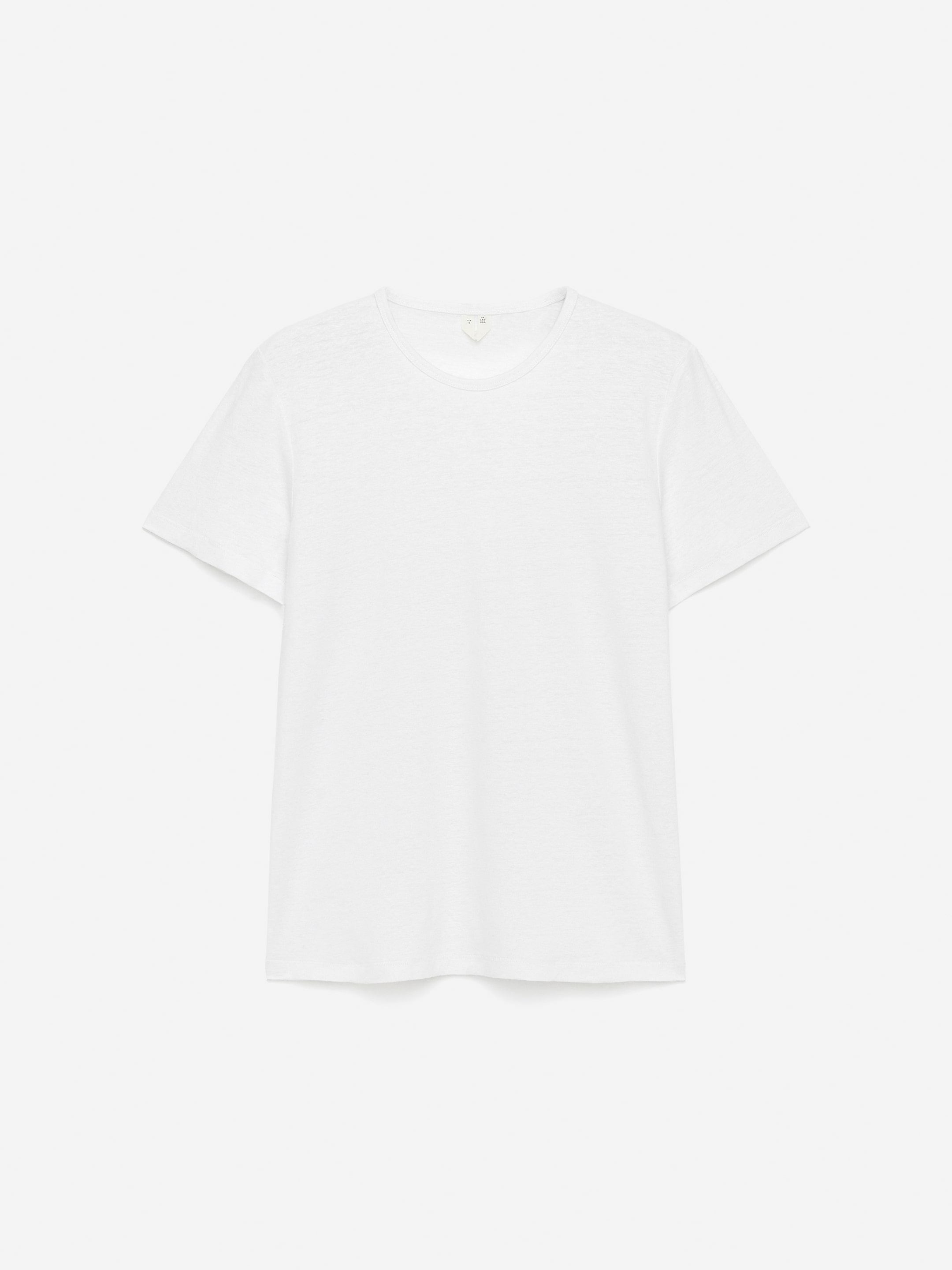 Linen-Blend T-Shirt-#FFFFFF-15419