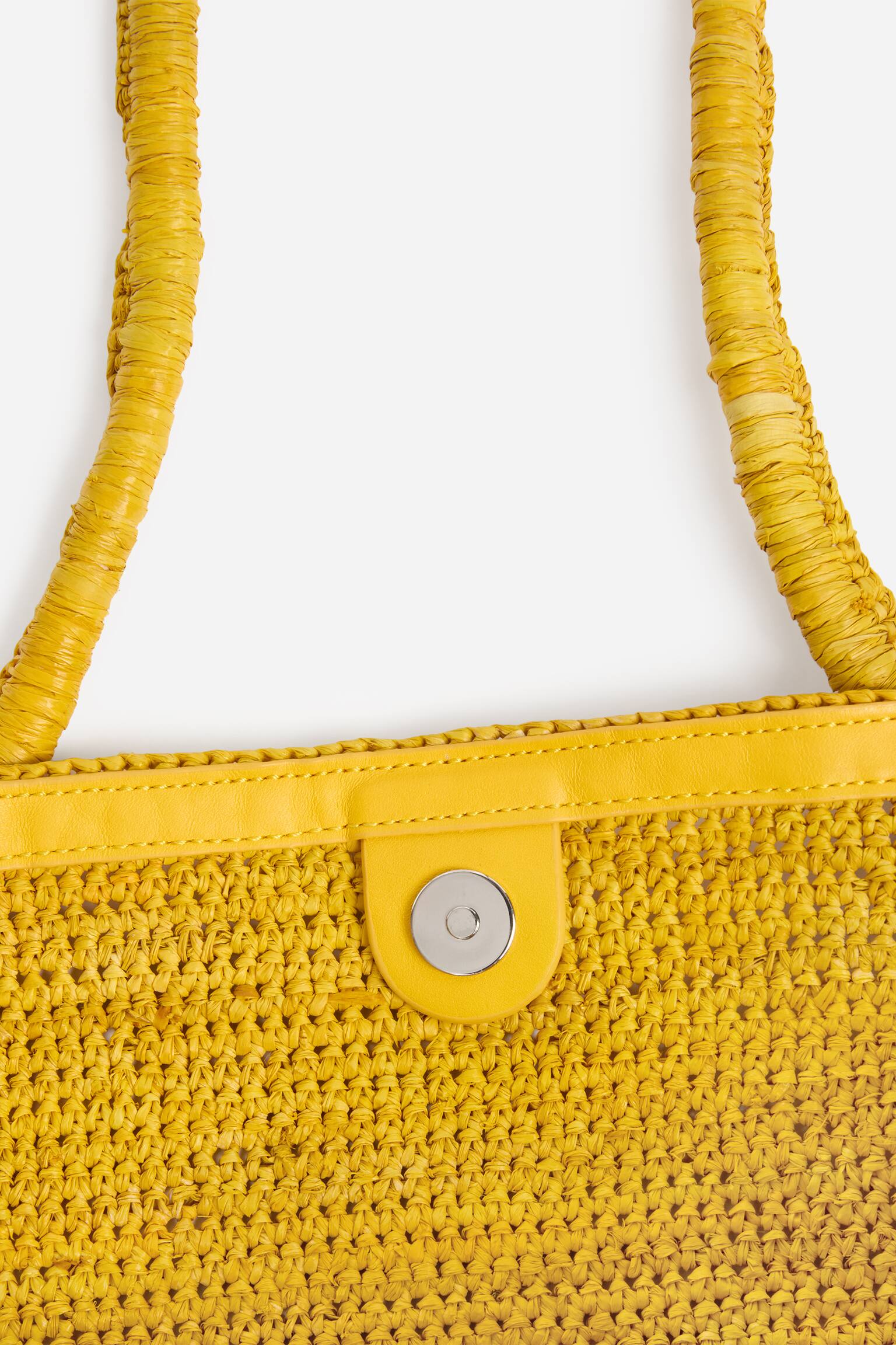 Τσάντα Tote Από Raffia-Κίτρινο - 4
