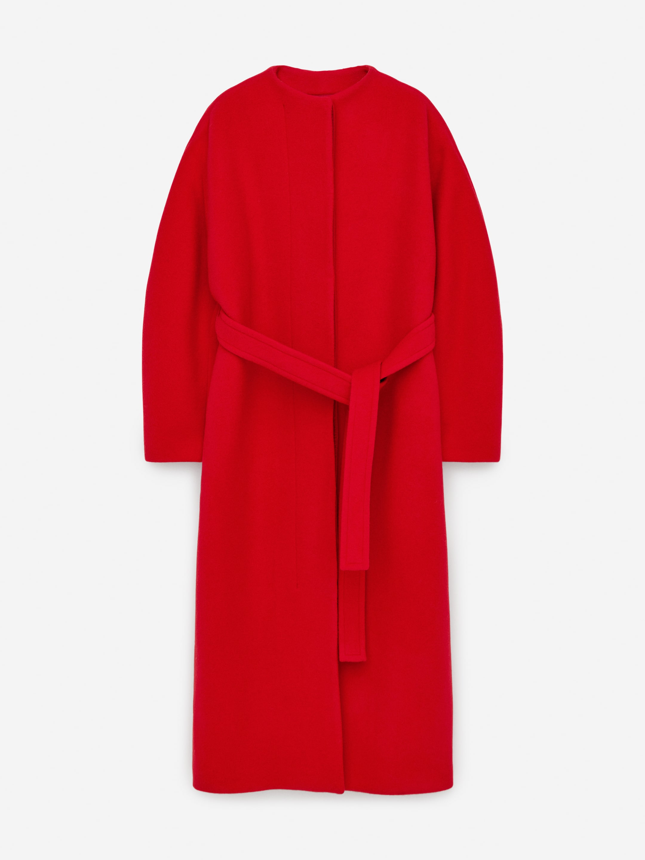 View larger image: Wool-Blend Belted Coat - Red - Ladies | H&M GB 1