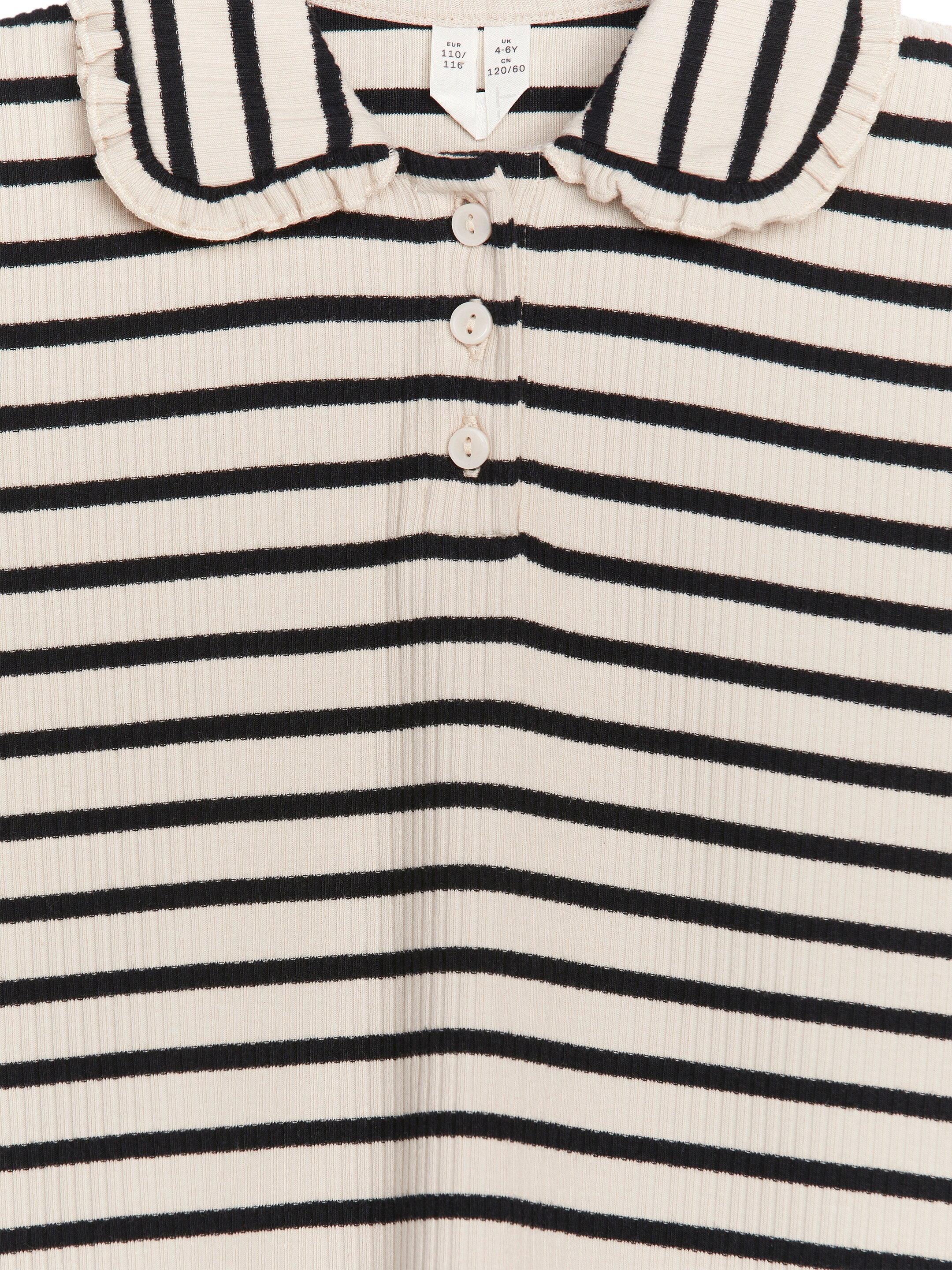 Näytä suurempi kuva: Röyhelökauluksinen mekko - Musta/luonnonvalkoinen - Kids | H&M FI 3