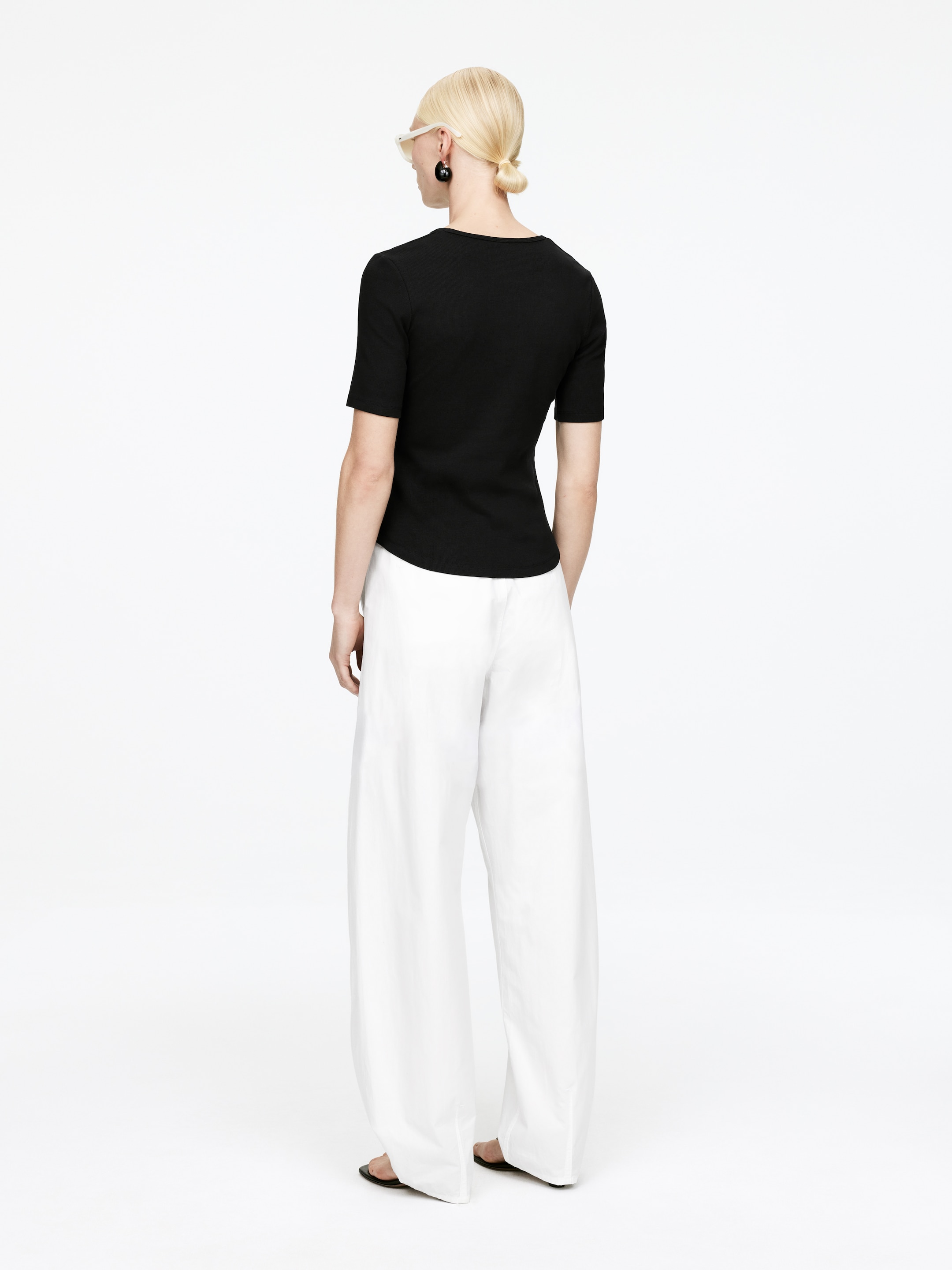 Se større billede: Ribbet T-shirt - Sort - DAME | H&M DK 3