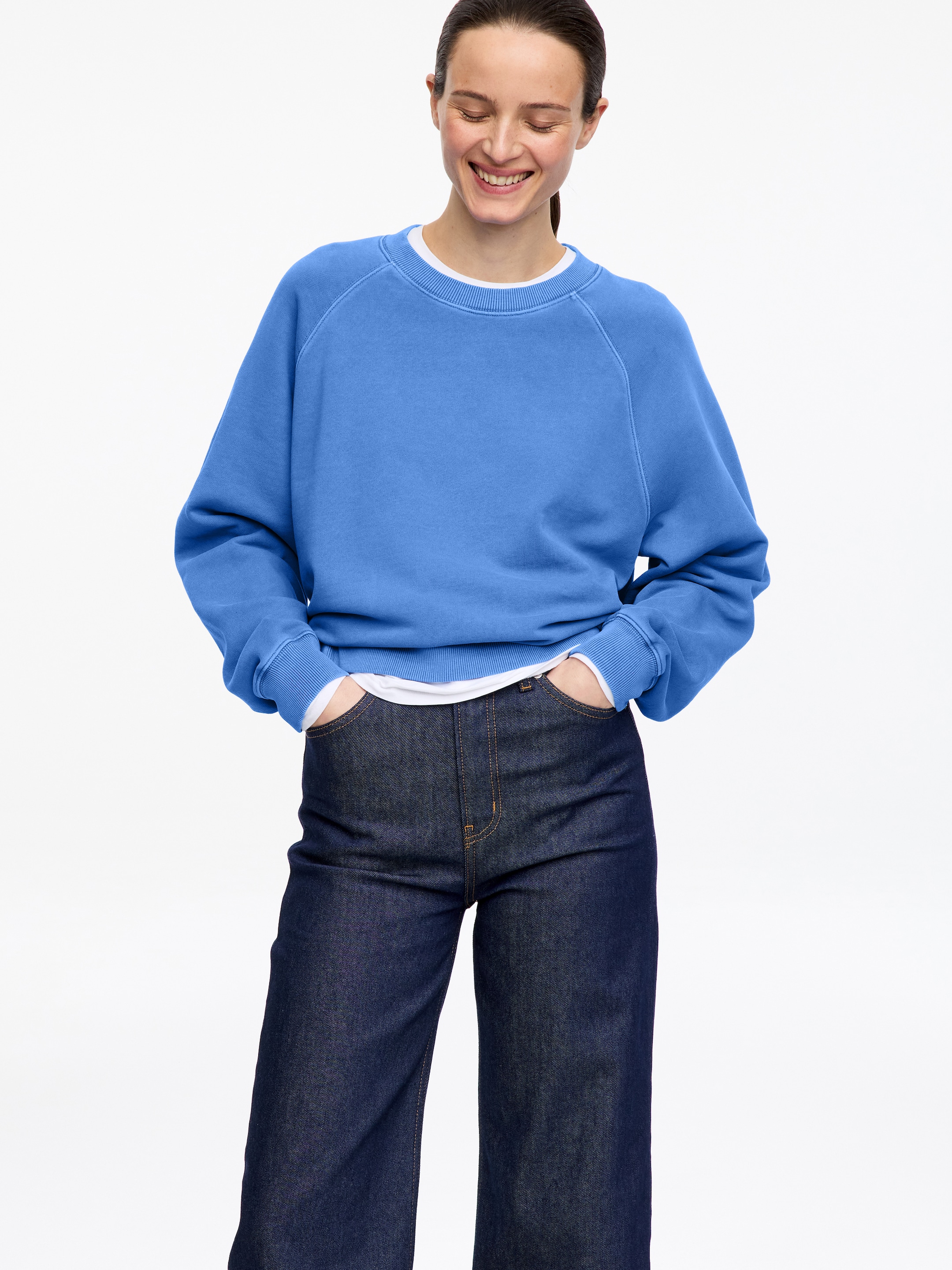 Frottee-Sweatshirt - Blau - Regular Fit - Damen - StillMedia/Lookbook - 9
