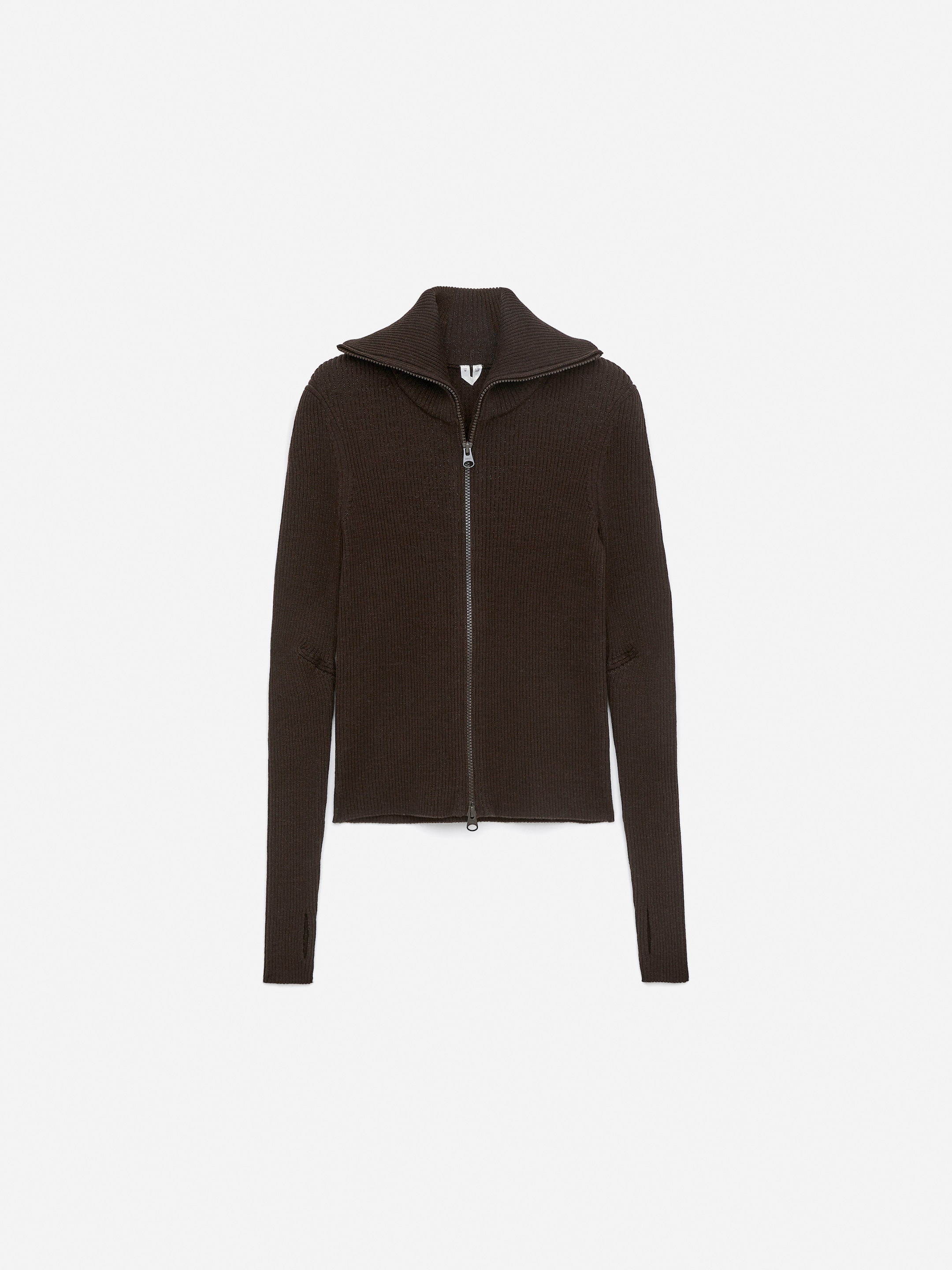 Kofta med dragkedja - Mörkbrun - Slim fit - Women - StillMedia/DescriptiveStillLife - 1