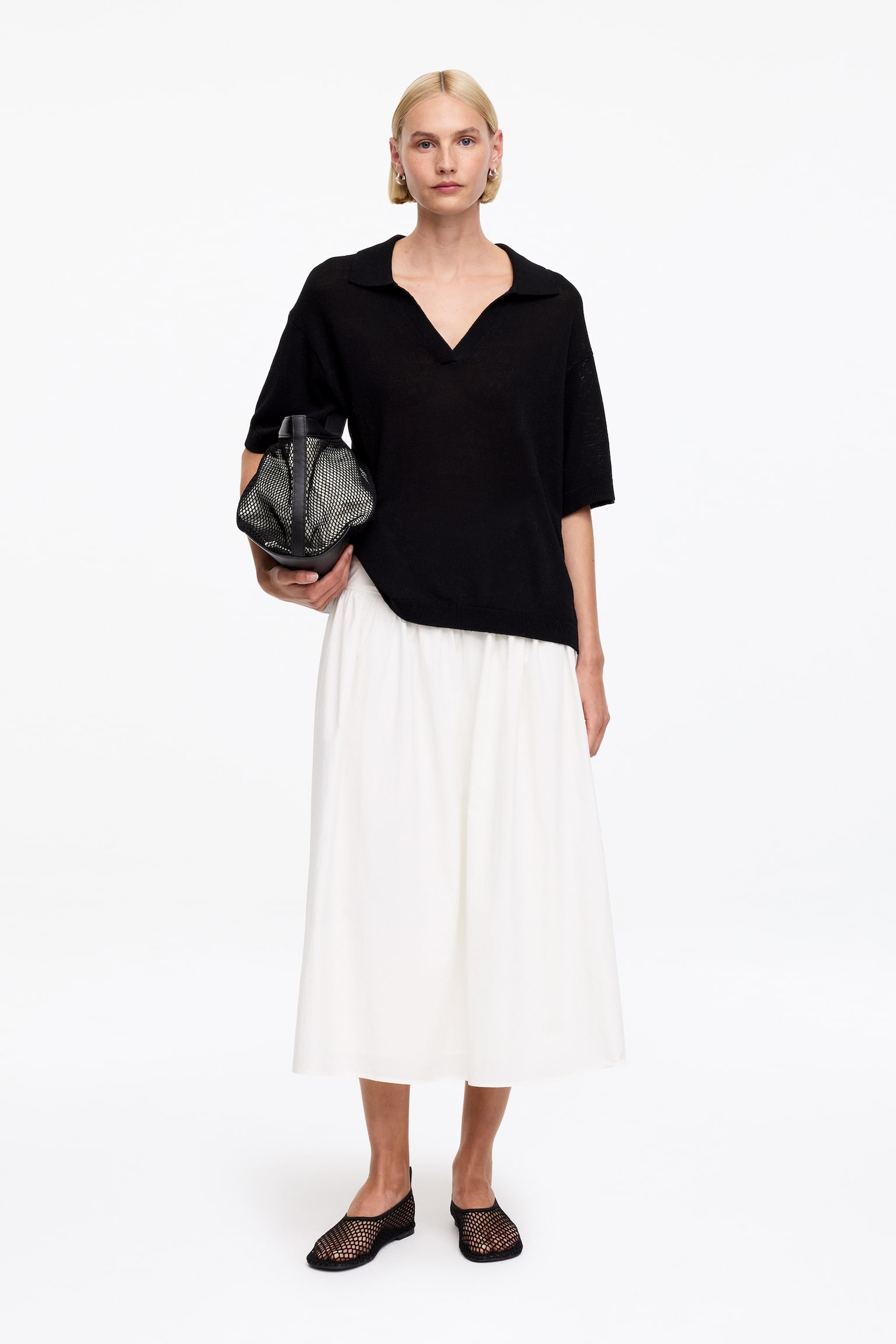 Ballerine in mesh - Nero/Bianco/Blu - 5