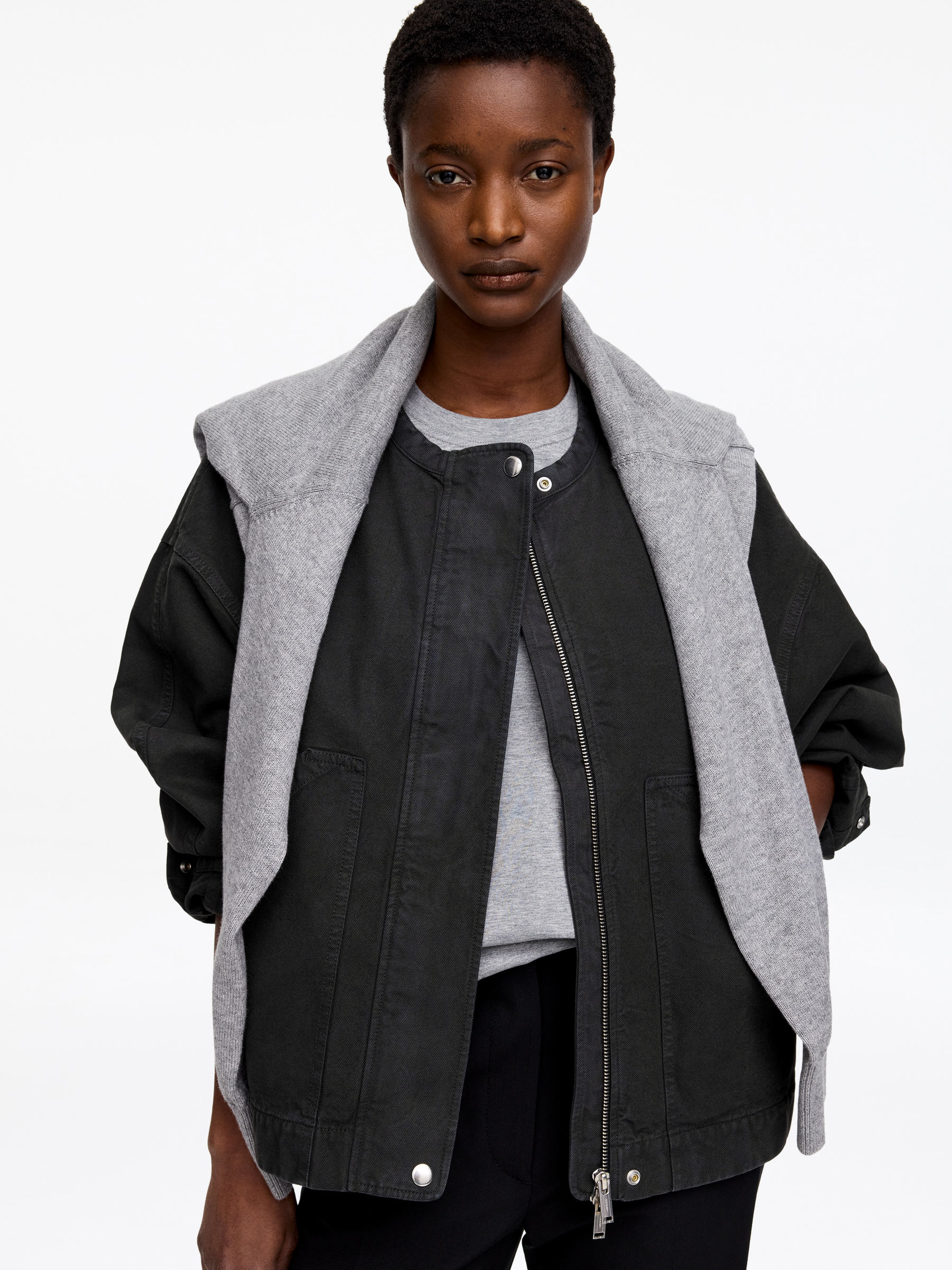 Cotton Jacket - Washed Black - Relaxed fit - Women - StillMedia/Lookbook - 5