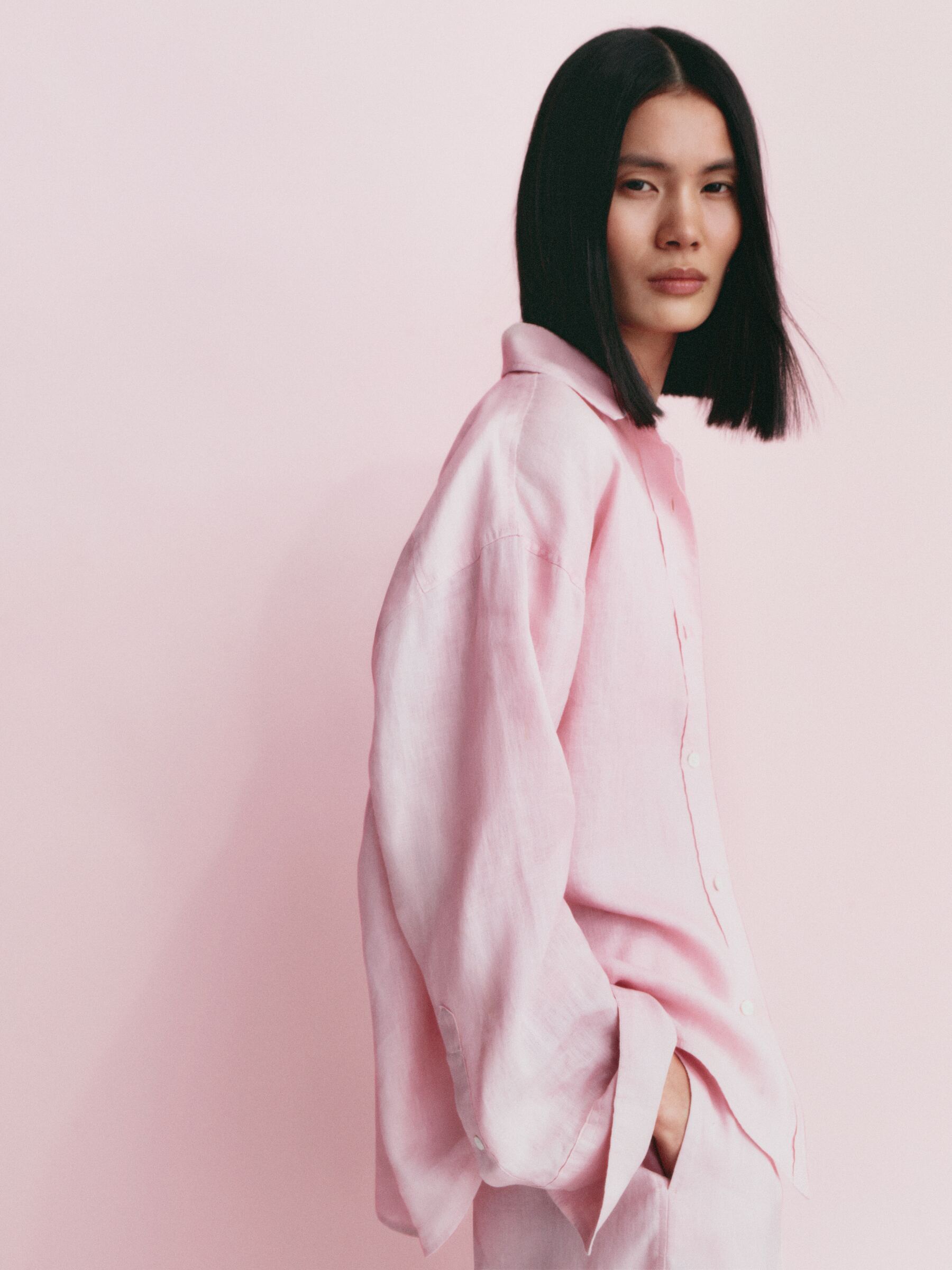Chemise en lin - Rose poudré - Regular fit - Femme - StillMedia/Environmental - 1