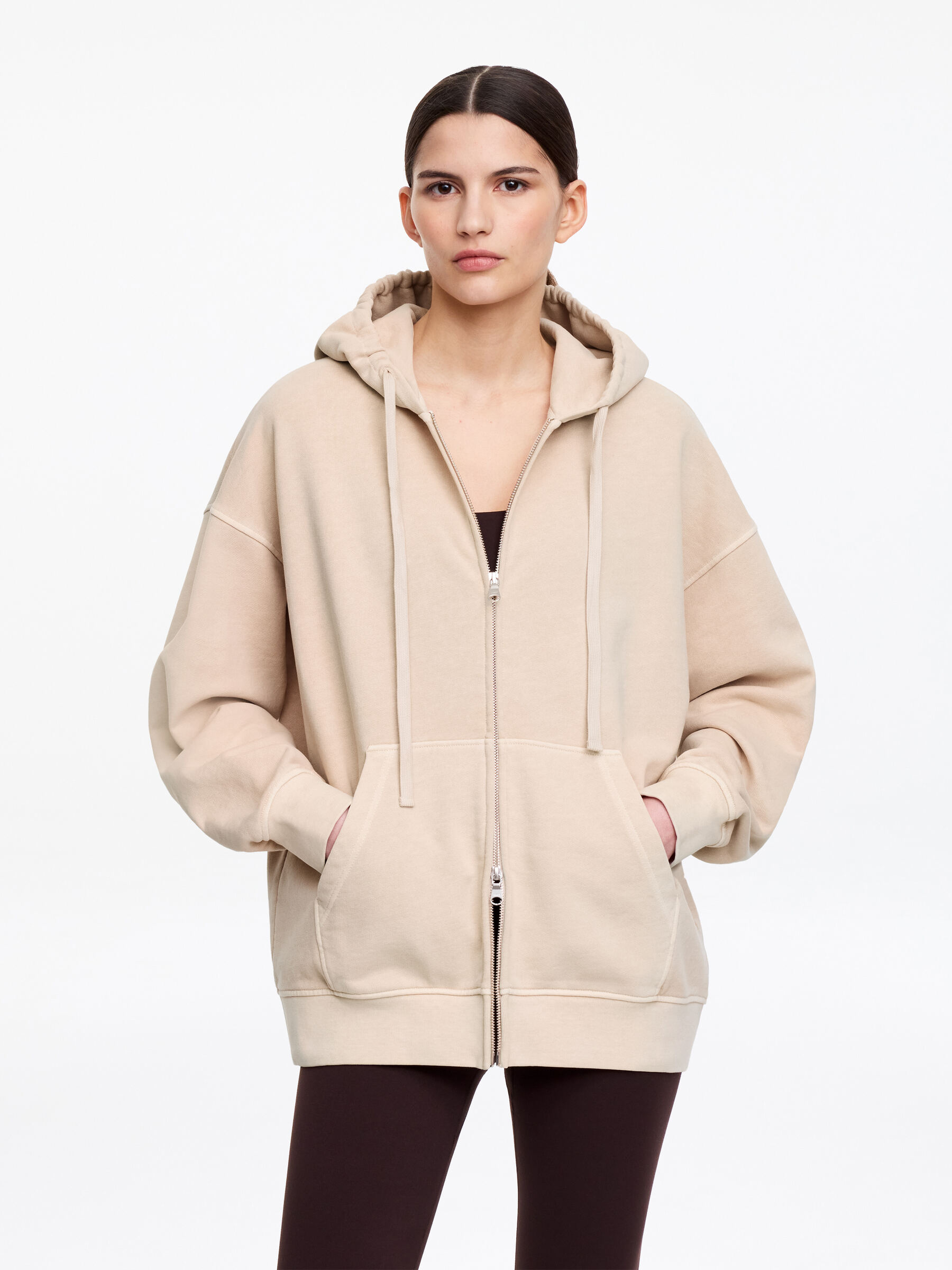 Zip Hoodie-#D8CFC8-18643