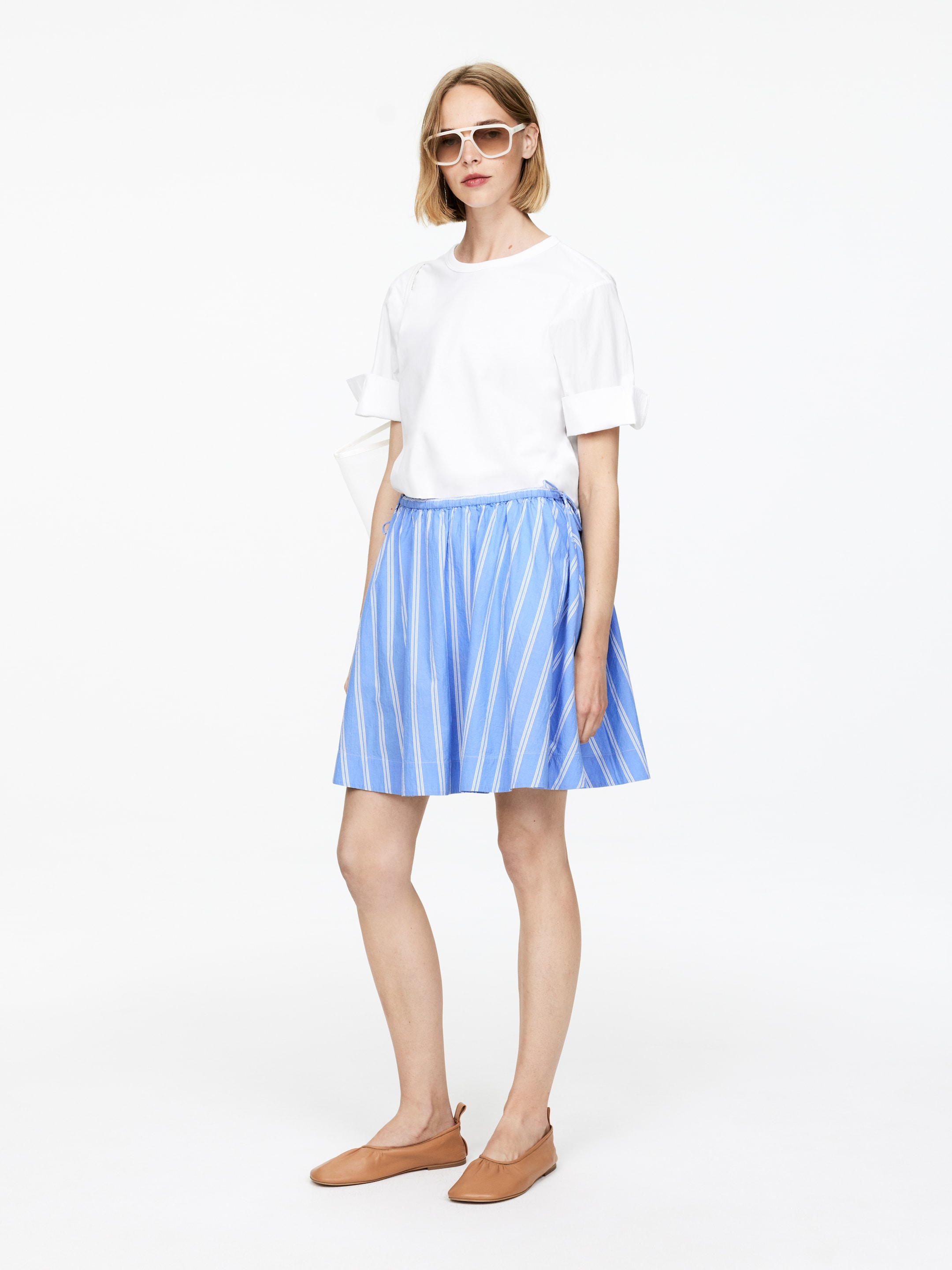 Größeres Bild anzeigen: Minirock aus Baumwolle - Blau/Weiß - Ladies | H&M AT 2